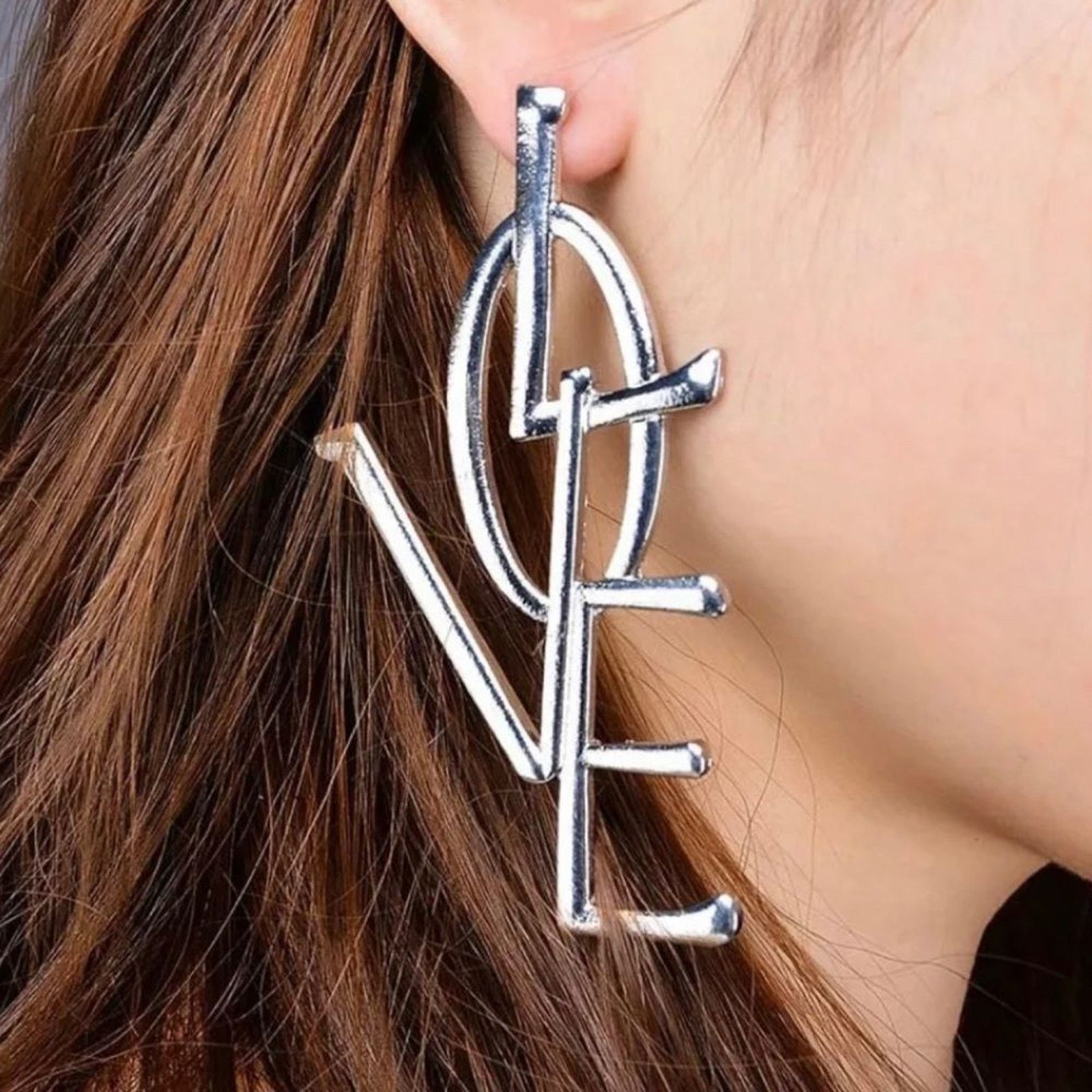 Other Large statement love earrings Gold Size ONE SIZE - 2 Thumbnail
