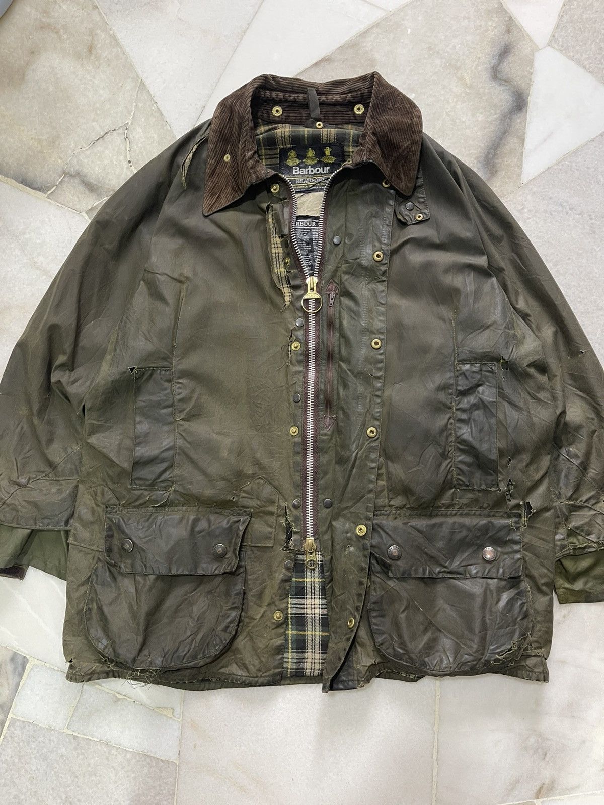 Barbour Distresssed Barbour Wax Jacket Size US L / EU 52-54 / 3 - 8 Thumbnail
