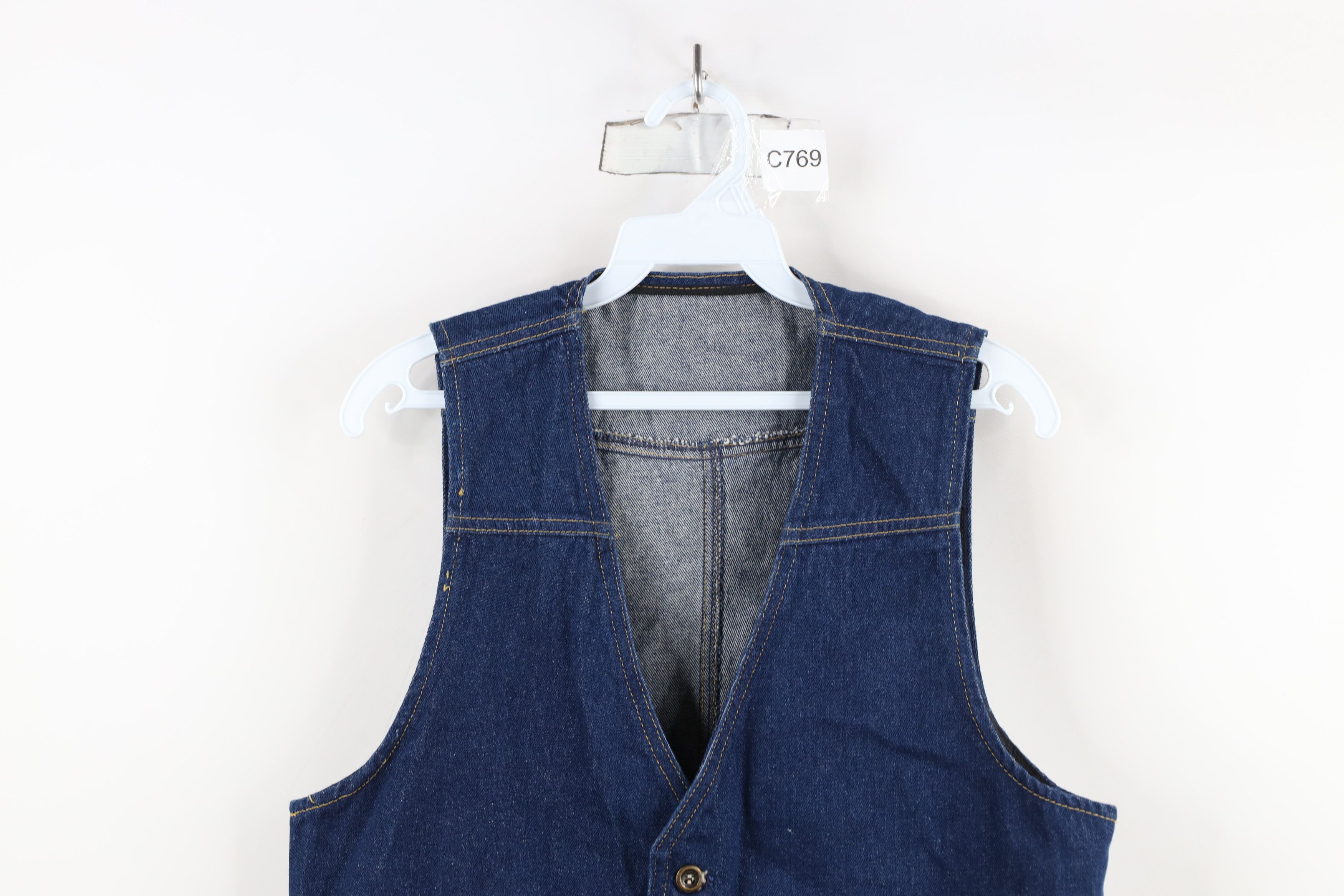 Lee × Vintage Vintage 60s 70s Lee Cowboy Denim Jean Vest Jacket Blue USA Size US L / EU 52-54 / 3 - 2 Thumbnail