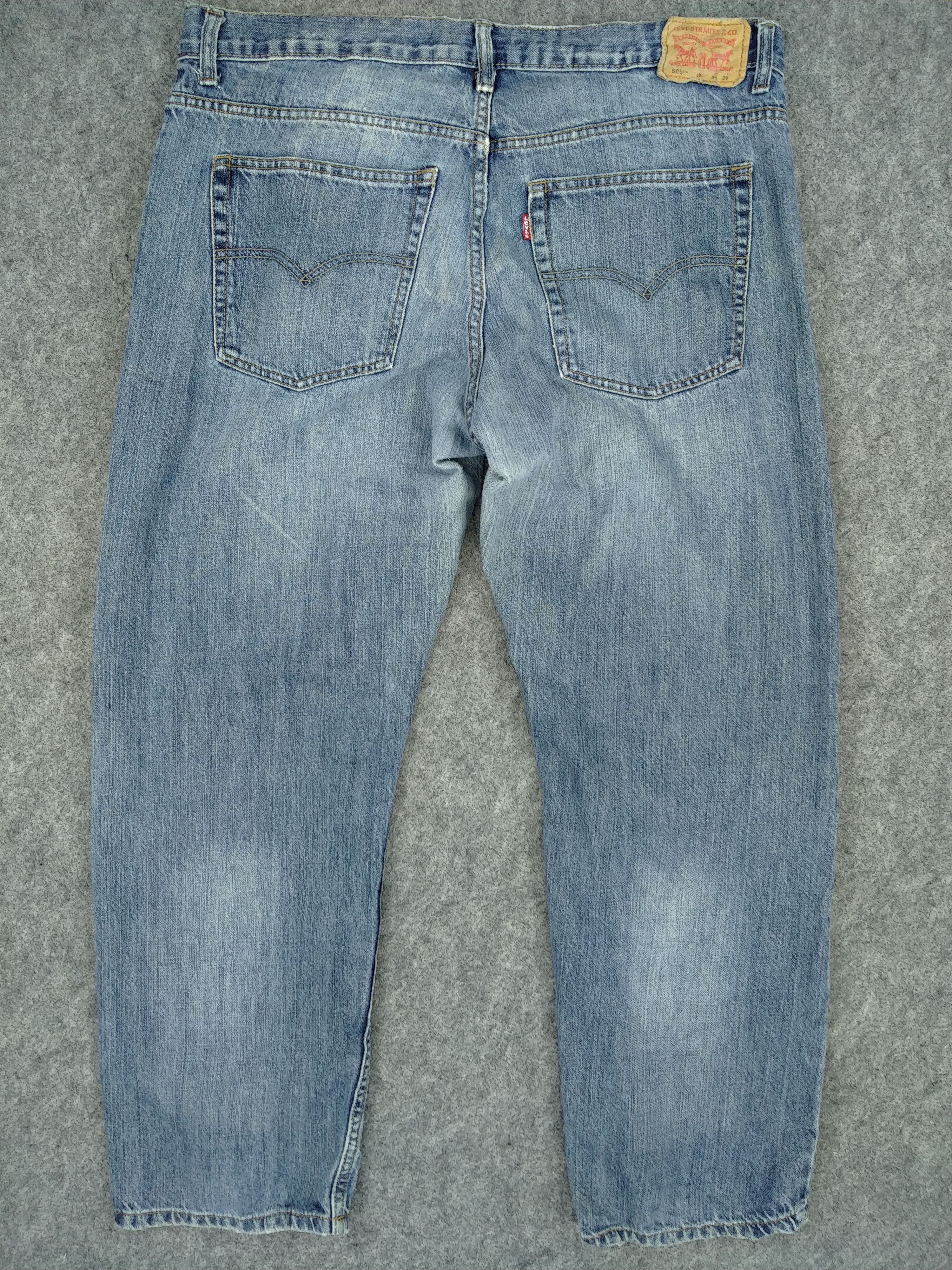 Levi's Vintage Levi's 505 Straight Distressed Denim 37x28 -JN158 Size US 37 - 3 Thumbnail