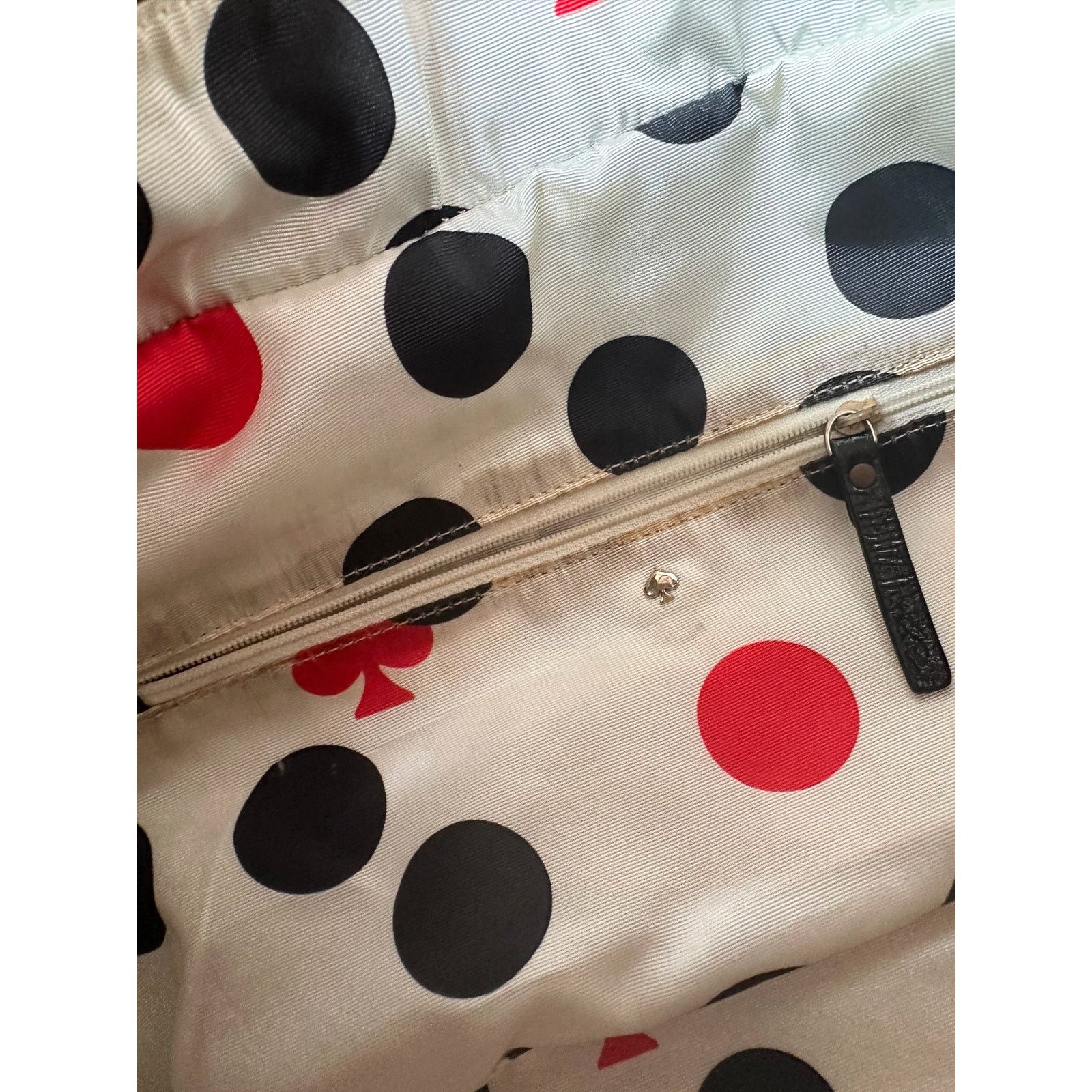 Kate Spade Kate Spade Black Nylon Ribbon Handbag - Polka Dot Interior Size ONE SIZE - 8 Thumbnail