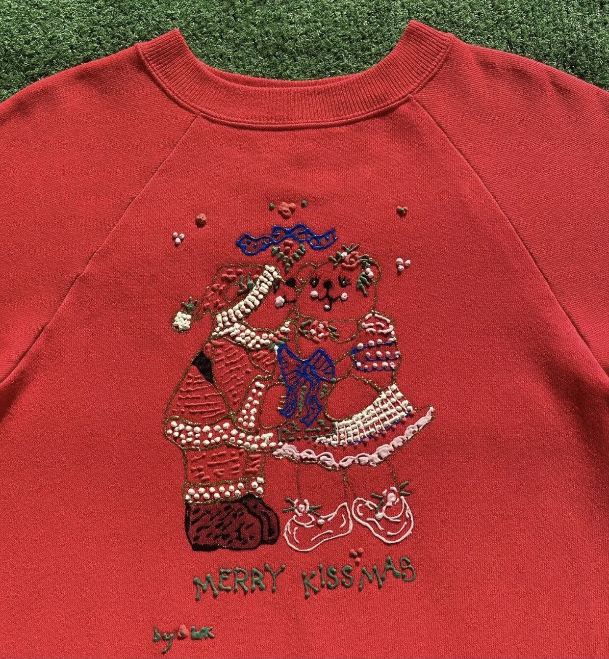 Hanes VTG Handmade Christmas Bear Merry Kissmas Sweatshirt Small Size S / US 4 / IT 40 - 4 Thumbnail