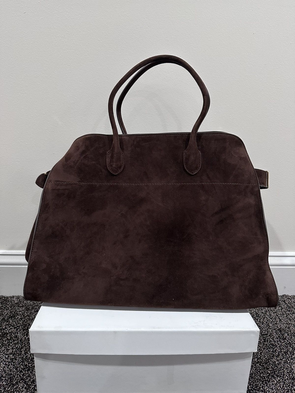 The Row The Row Soft Margaux 17 Brown Suede Leather Top Handle Bag Size ONE SIZE - 1 Thumbnail