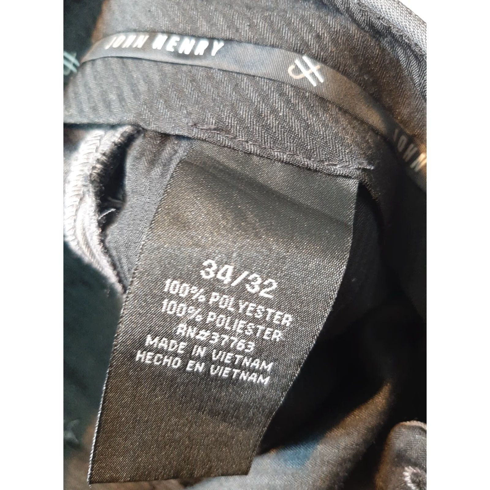 Vintage John Henry Mens Dress Pants 34 x 32 Polyester Gray Size US 34 / EU 50 - 4 Thumbnail