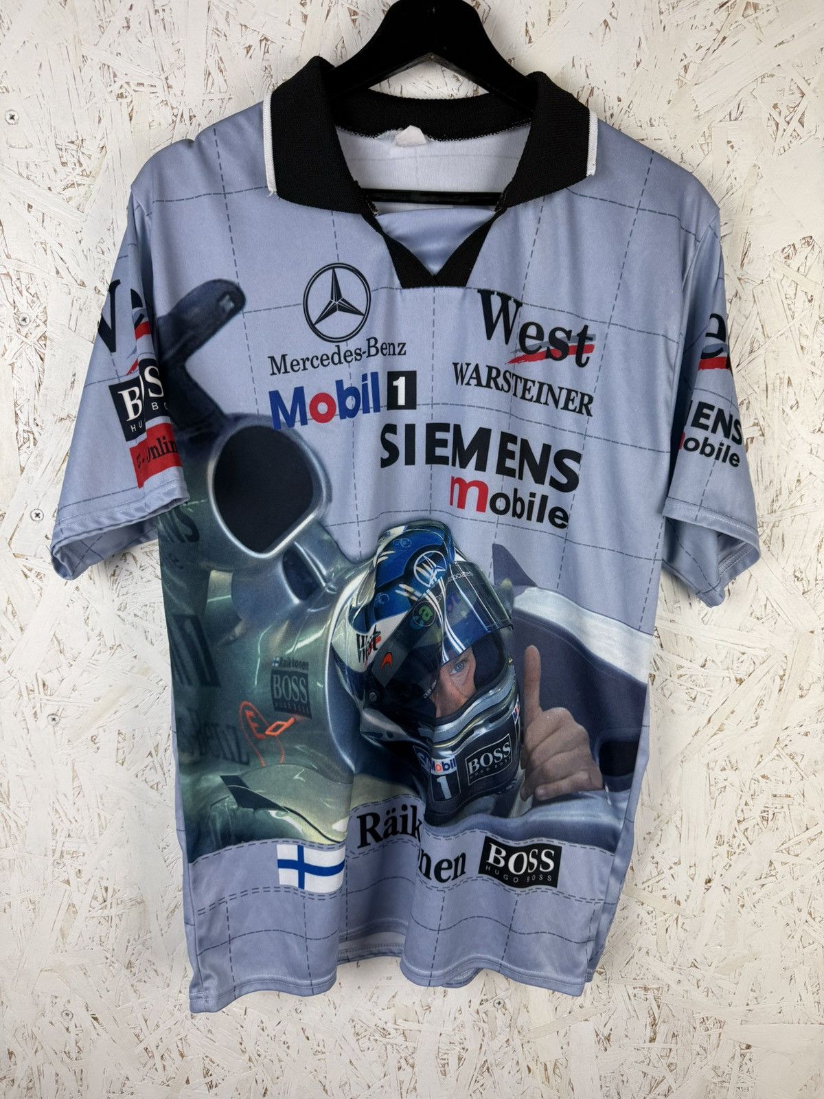 Vintage 90s Kimi Raikkonen Mercedes Benz Formula 1 Polo Jersey L Size US L / EU 52-54 / 3 - 1 Thumbnail