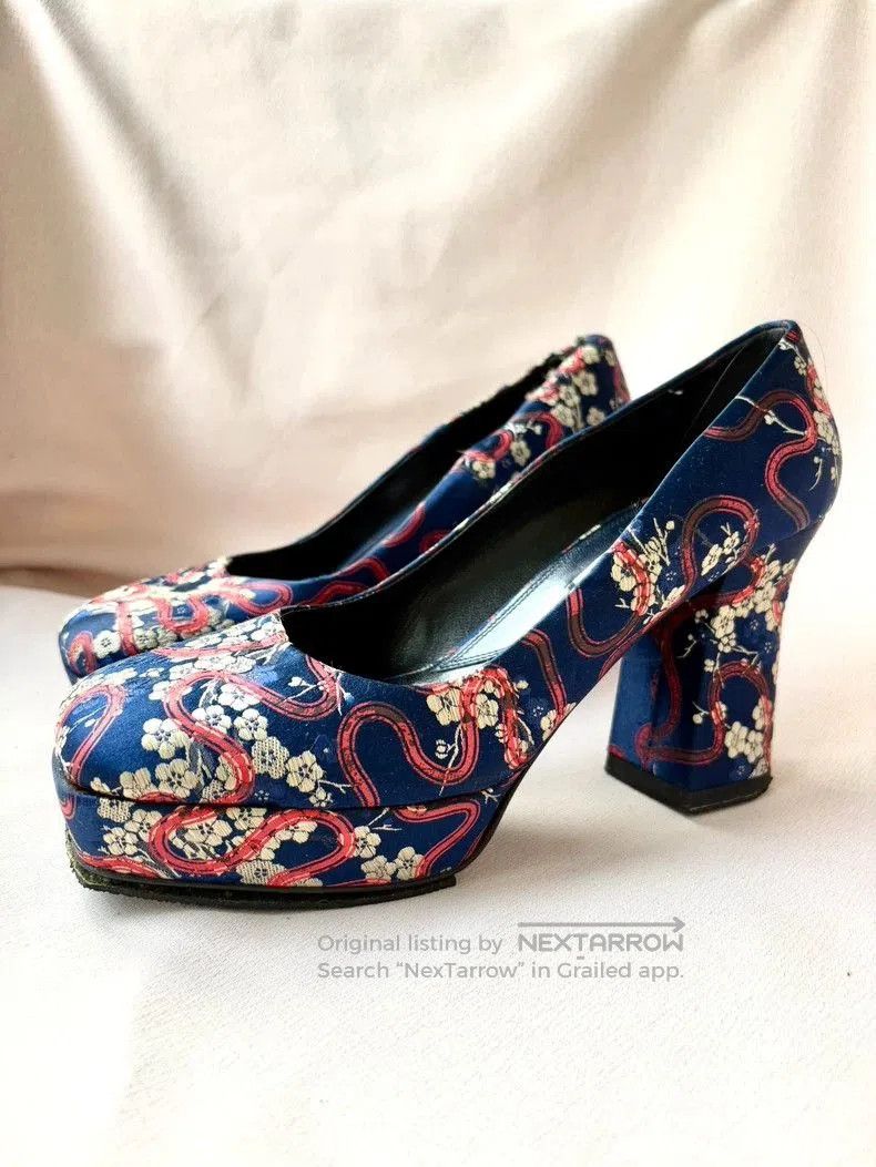 Vivienne Westwood Vivienne Westwood Blue Silk Floral Heels. Size US 8.5 / EU 41-42 - 1 Thumbnail