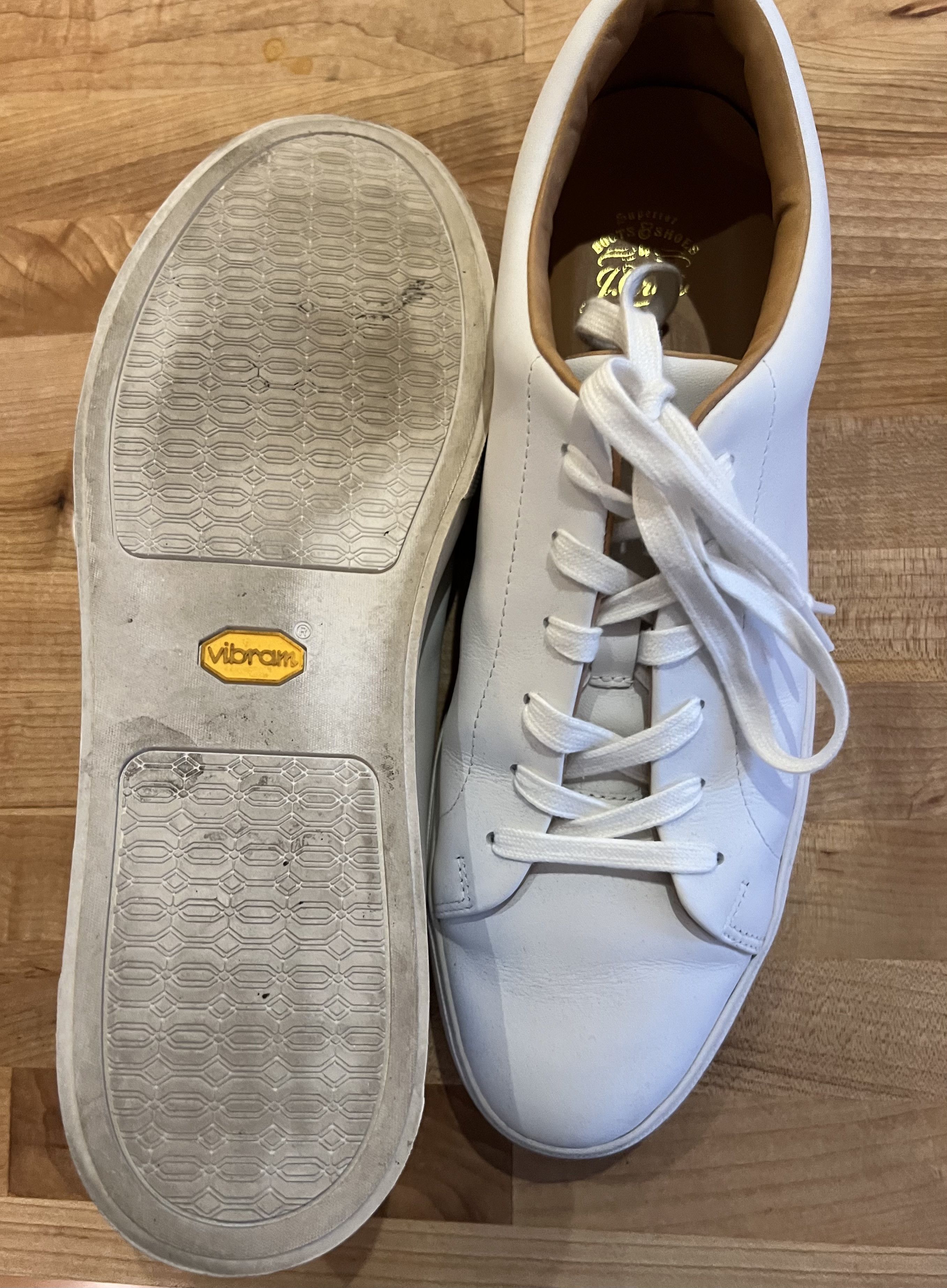 J.Crew J. Crew Court Leathers Men’s Sneakers - White - size: 13 Size US 13 / EU 46 - 5 Thumbnail