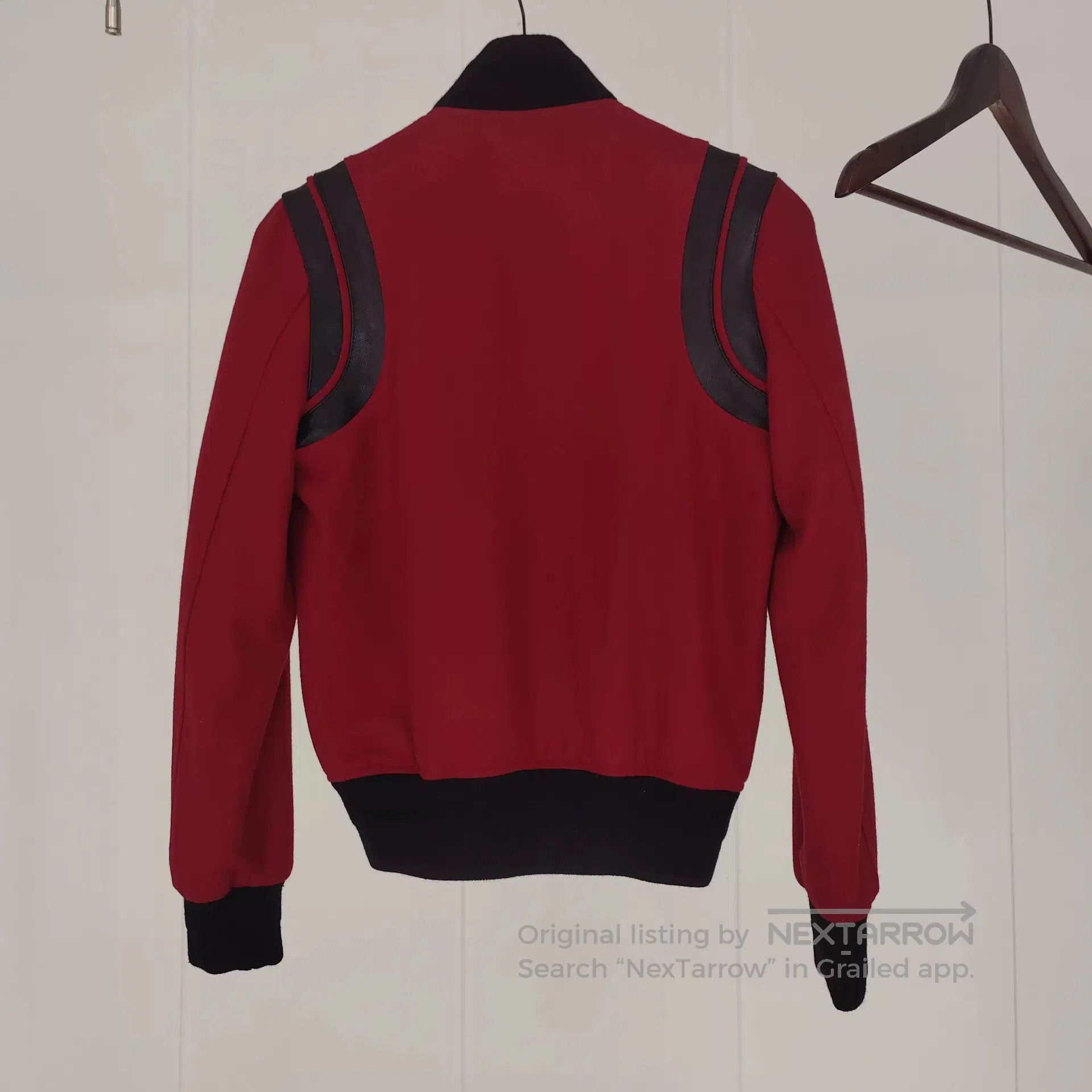 Saint Laurent Paris Saint Laurent Red Black Leather Accent Jacket. Size US M / EU 48-50 / 2 - 2 Thumbnail