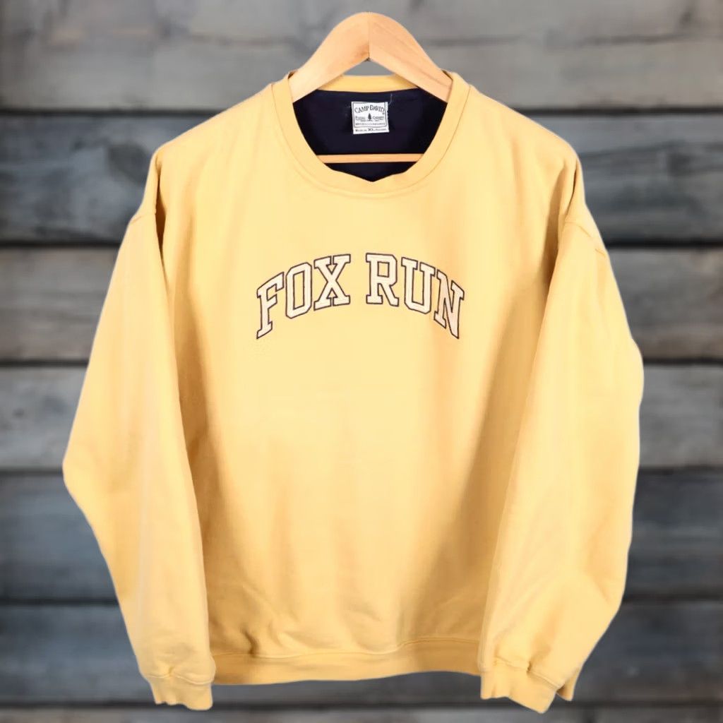 Vintage VINTAGE Camp David Sweatshirt Shirt XL Men Yellow Embroidered Fox Run Golf Course 90s Preppy Retro Sports Size US XL / EU 56 / 4 - 1 Thumbnail
