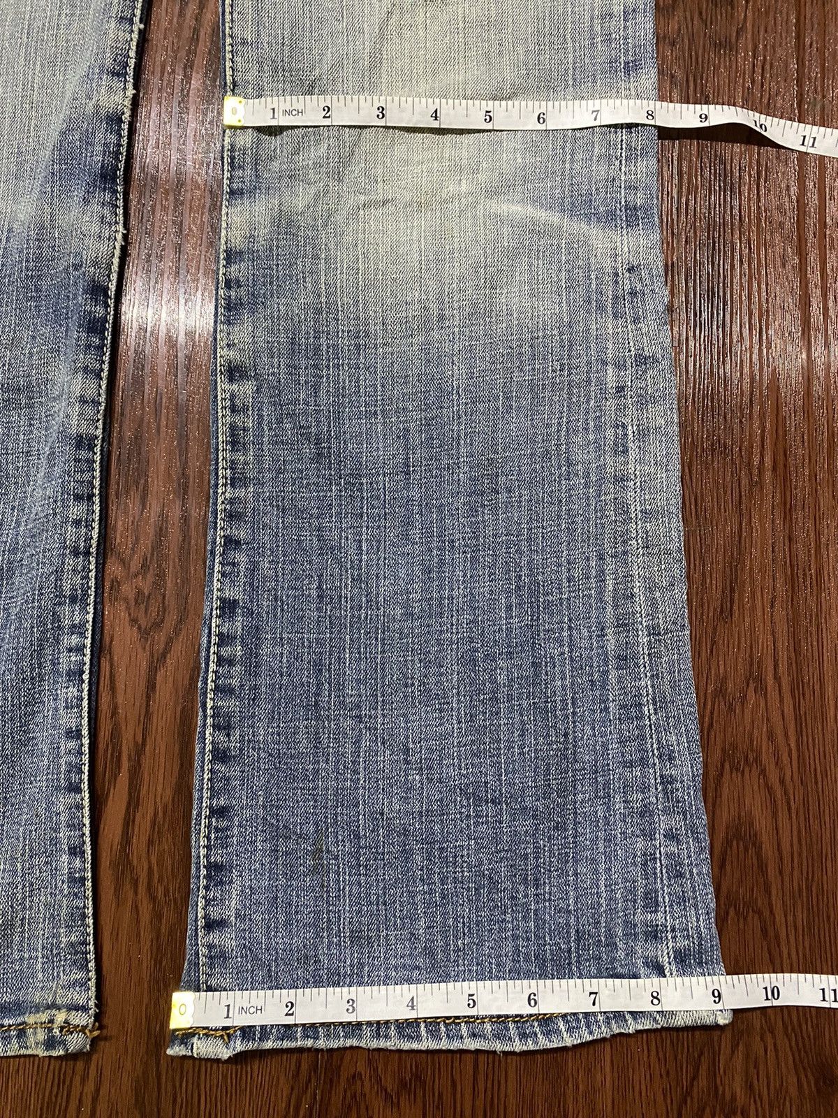Japanese Brand Vintage Japanese Brands Blue Wash Distressed Flare Jeans Size US 29 - 16 Thumbnail