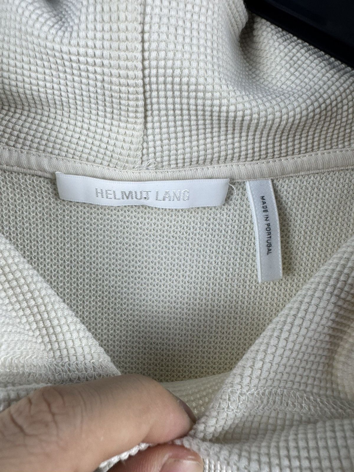 Helmut Lang Helmut Lang Waffle Knit Pull Over Hoodie Mens Large Size US L / EU 52-54 / 3 - 8 Thumbnail