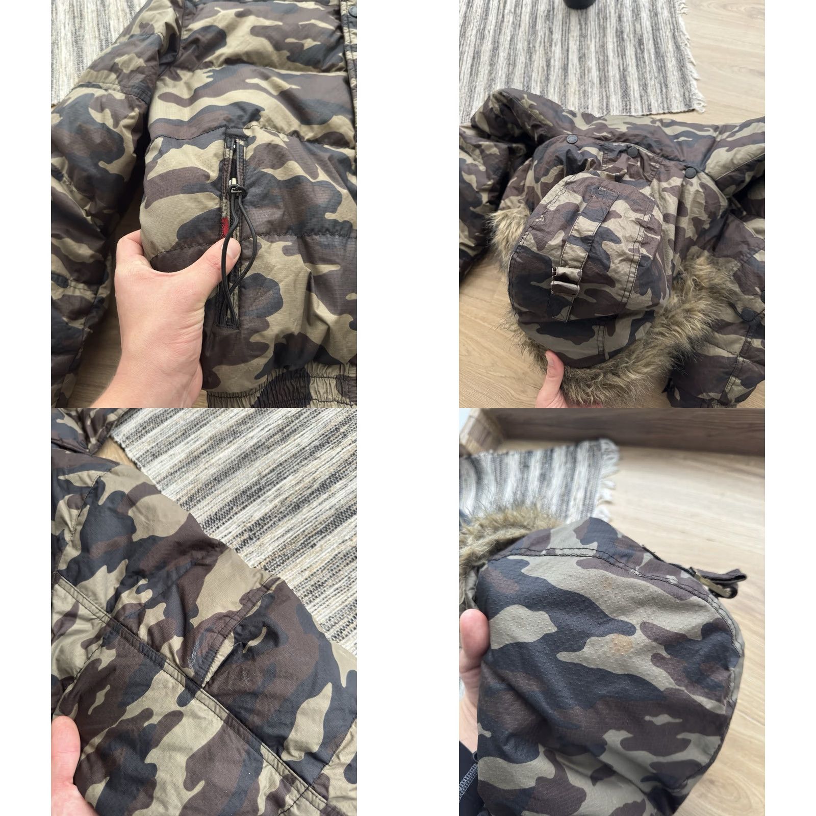 Schott VINTAGE Schott NYC MILITARY DOWN CAMO BOMBER JACKET FAUX FUR FLEECE Size M MEN Size US M / EU 48-50 / 2 - 8 Thumbnail