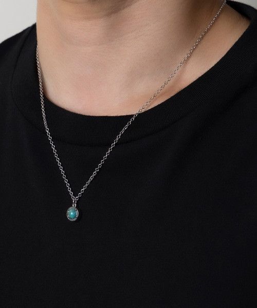 Number (N)ine NUMBER (N)INE ROUND LOGO STONE CHARM NECKLACE Blue Size ONE SIZE - 7 Thumbnail