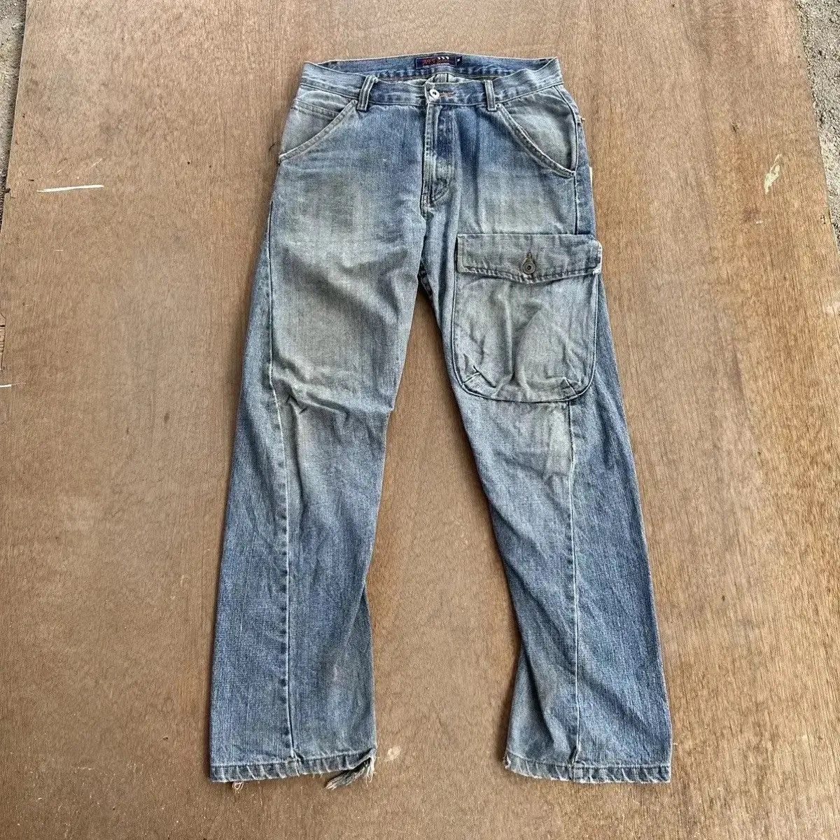 If Six Was Nine STEALS VINTAGE AFT JEAN REDLINE CURVE/BANANA LEG DENIM PANTS Size US 30 / EU 46 - 2 Thumbnail