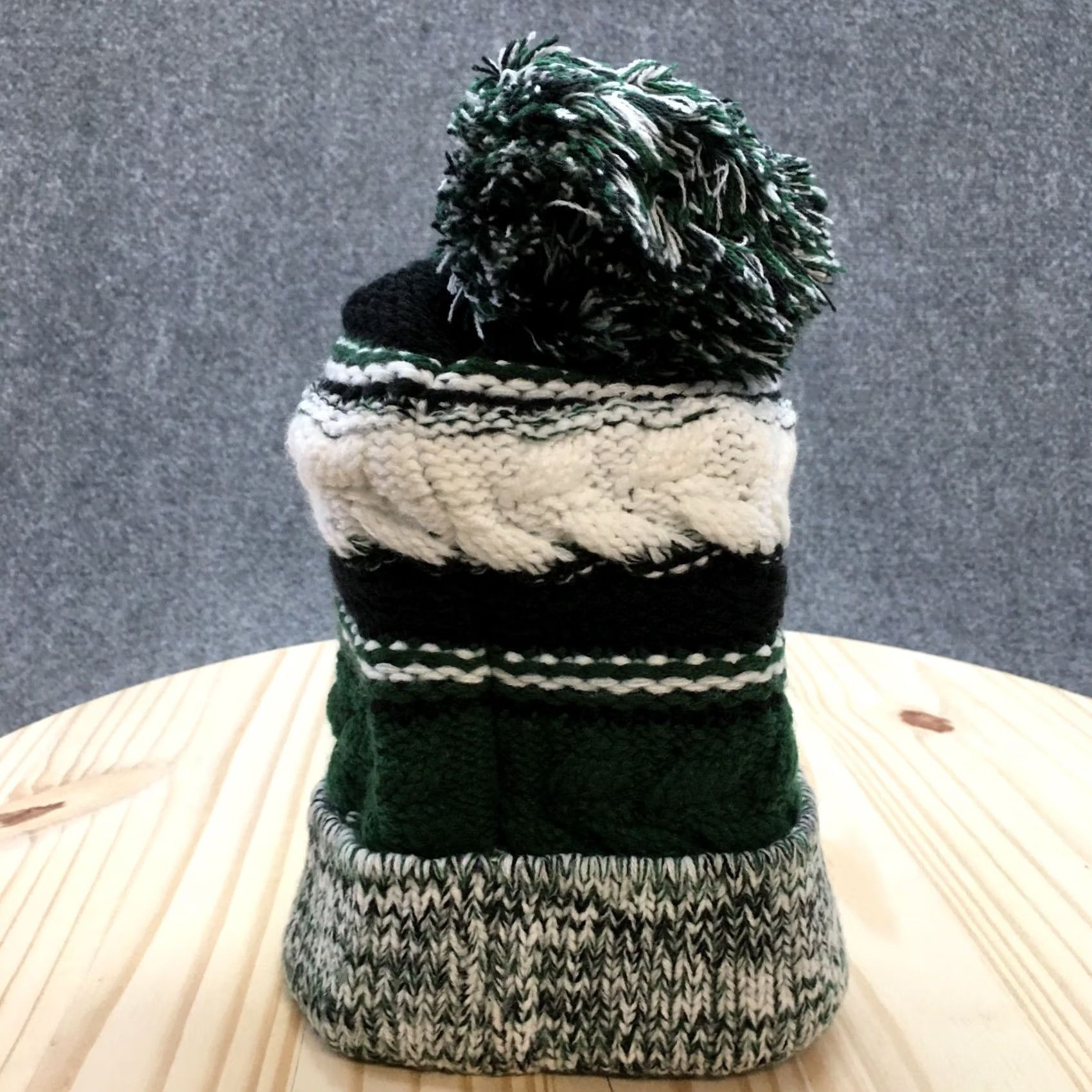 Vintage Minnesota Wild Sport Tek Pompom Beanie Hat Mens Green OS Embroidered Logo Knit Size ONE SIZE - 5 Thumbnail