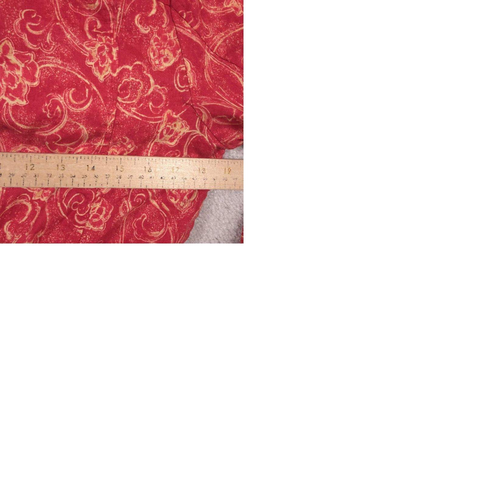 Vintage Christopher & Banks Jacket Womens M Red Linen Floral Snap Front Casual Size M / US 6-8 / IT 42-44 - 9 Thumbnail
