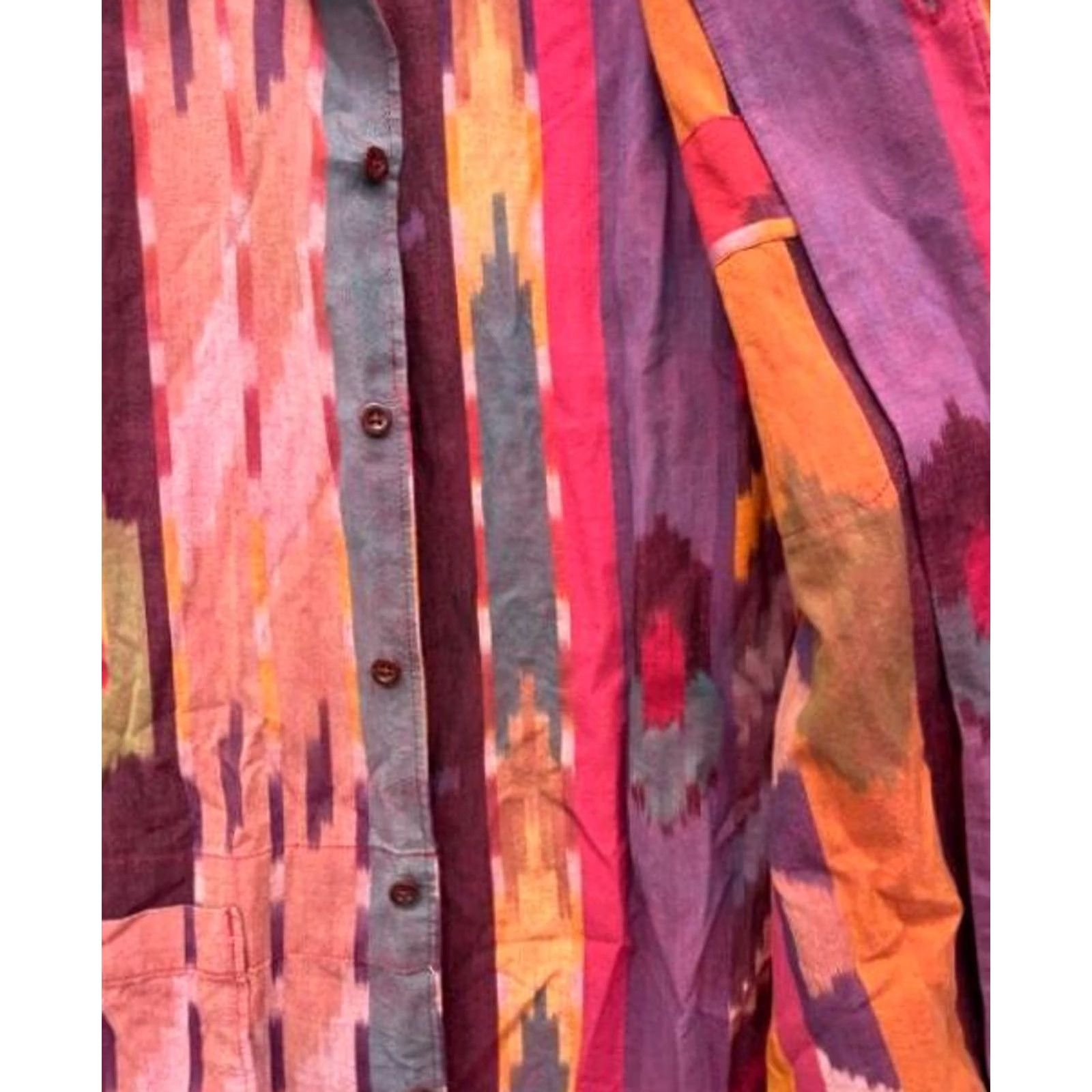 Engineered Garments ENGINEERED GARMENTS IKAT PRINT SHORT SLEEVE SHIRT PATCHWORK MEN RED M USED Size US M / EU 48-50 / 2 - 5 Thumbnail