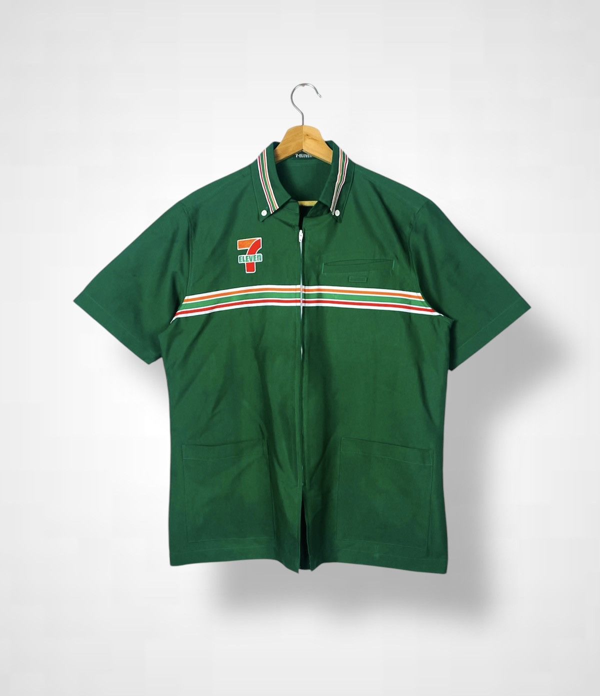Japanese Brand Vintage 7 Eleven Uniform Staff Short Sleeve Size US M / EU 48-50 / 2 - 2 Thumbnail