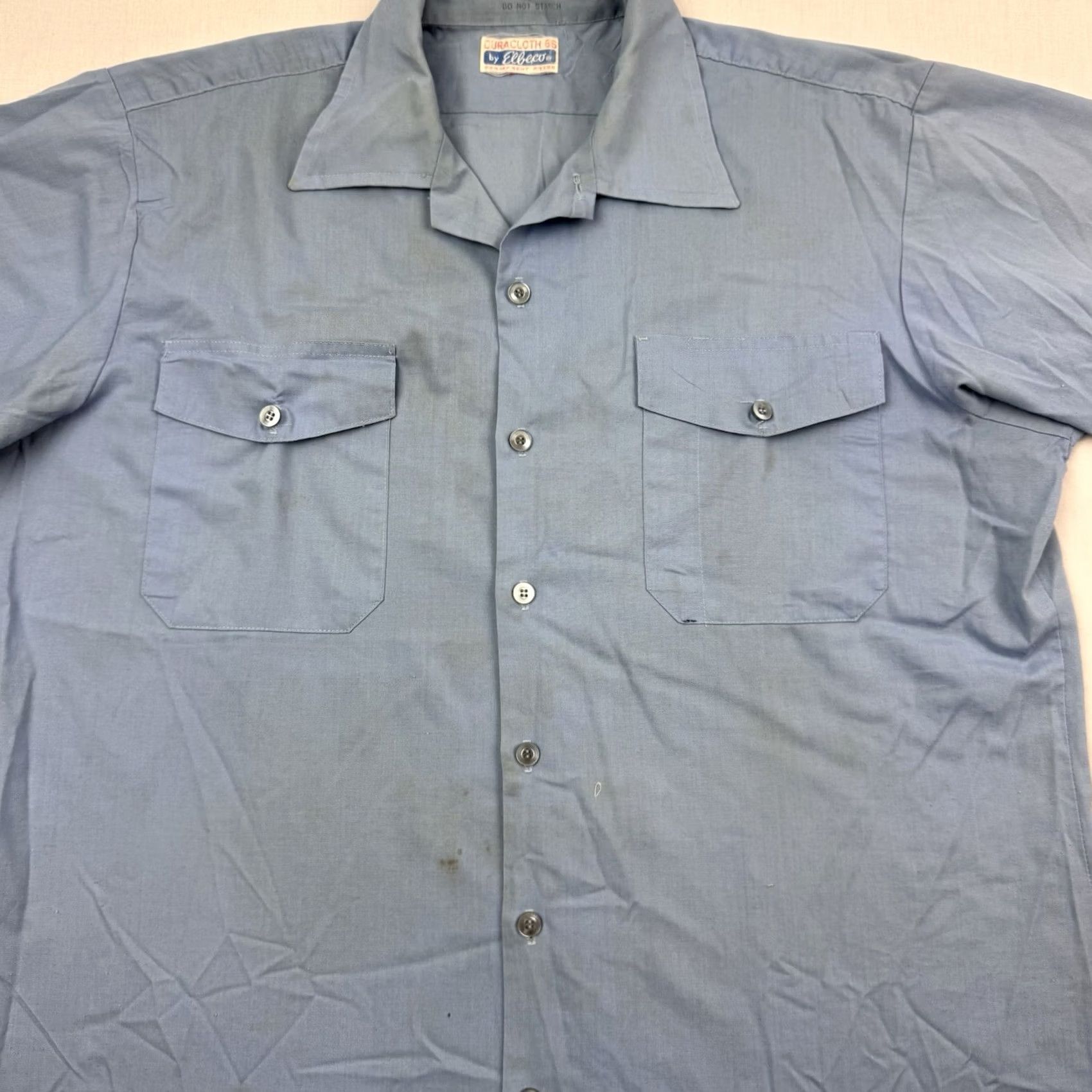 Vintage VINTAGE Elbeco Shirt Adult Large Blue 60s 70s Workwear Button-Up Short Sleeve Size US L / EU 52-54 / 3 - 2 Thumbnail