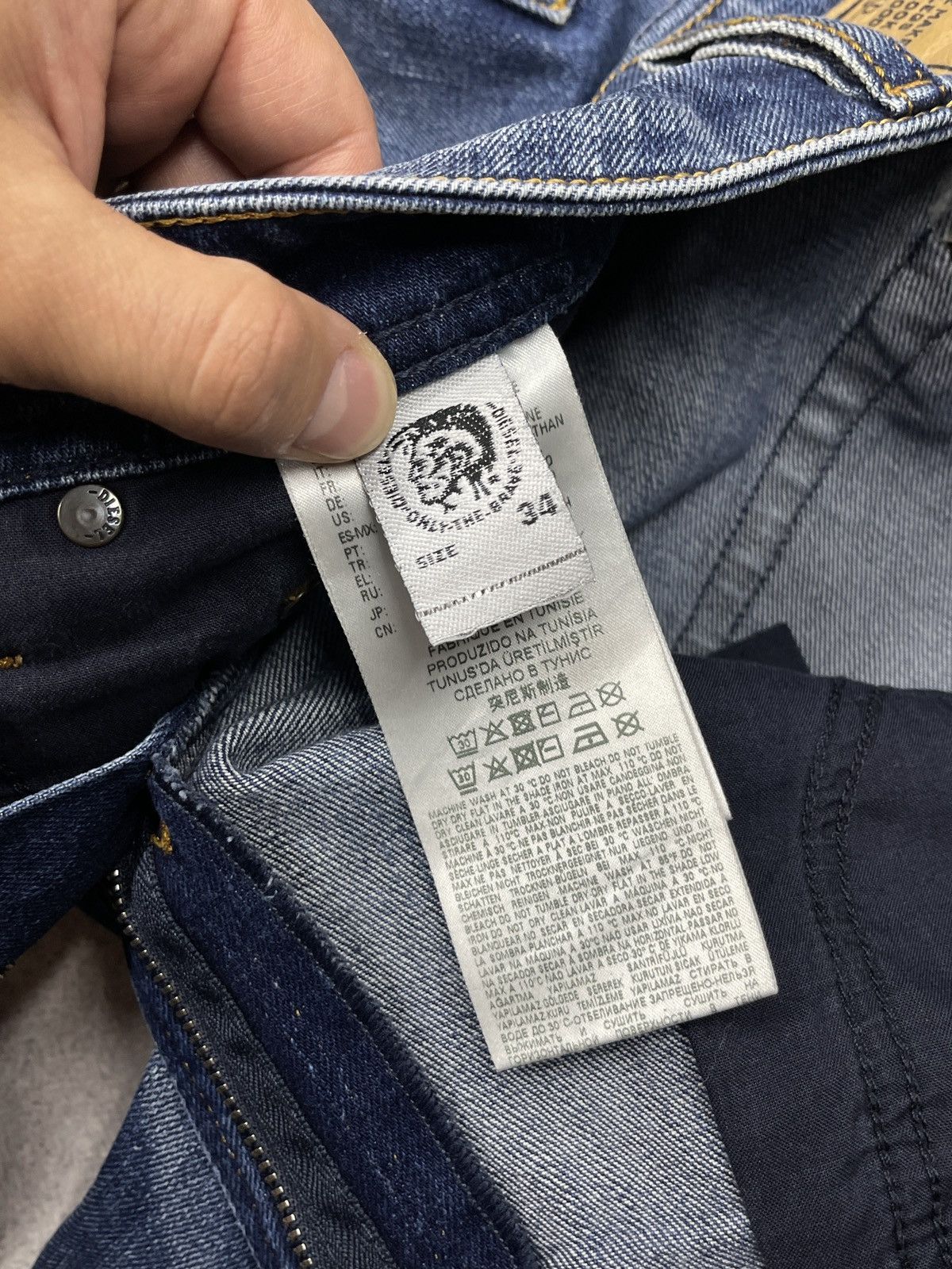 Diesel Mens Diesel Krayver Denim Jeans Blue With Holes Size 34 Size US 34 / EU 50 - 15 Thumbnail
