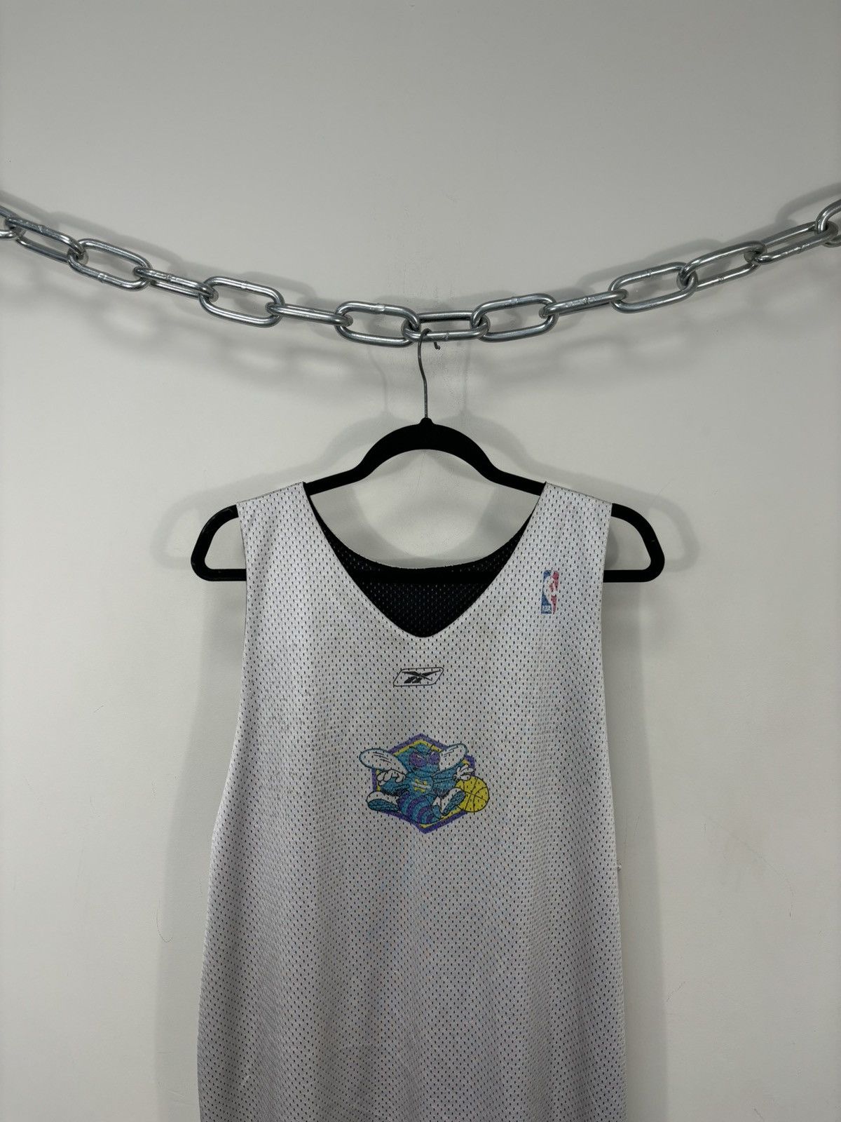 Reebok Vintage Reebok Charlotte Hornets Reversible Rare NBA Jersey Size US XL / EU 56 / 4 - 8 Thumbnail