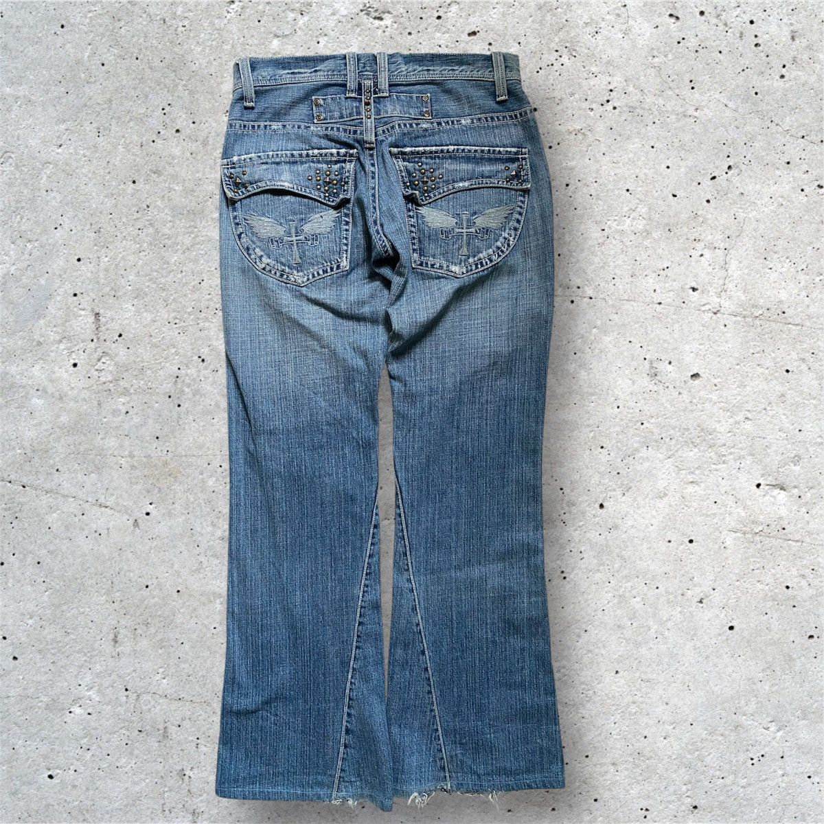 If Six Was Nine × Japanese Brand × Other Ultimax japan studded Cross wing flare men jeans Size US 33 - 1 Thumbnail