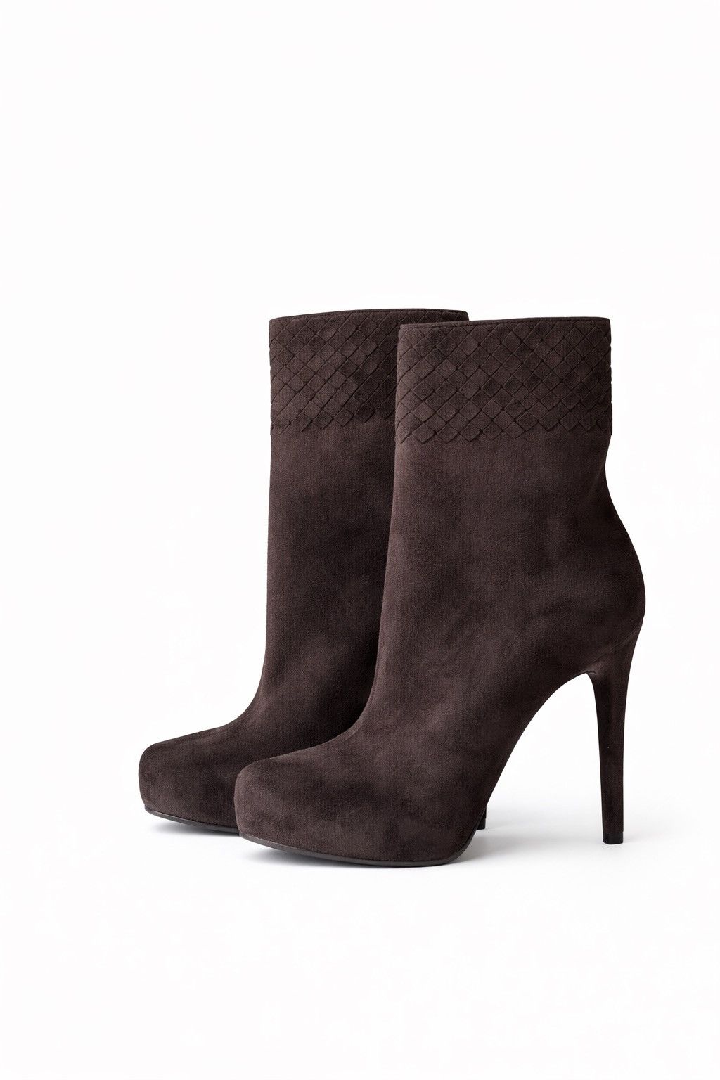 Bottega Veneta RRP $2700 Bottega Veneta Suede Intrecciato High Heel Boots Size US 8 / IT 38 - 1 Thumbnail