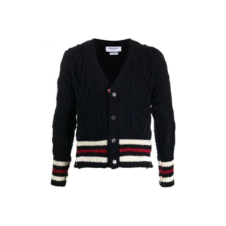 Thom Browne Thom Browne Wool Cardigan for Men in Blue 0079 Size US L / EU 52-54 / 3 - 1 Thumbnail