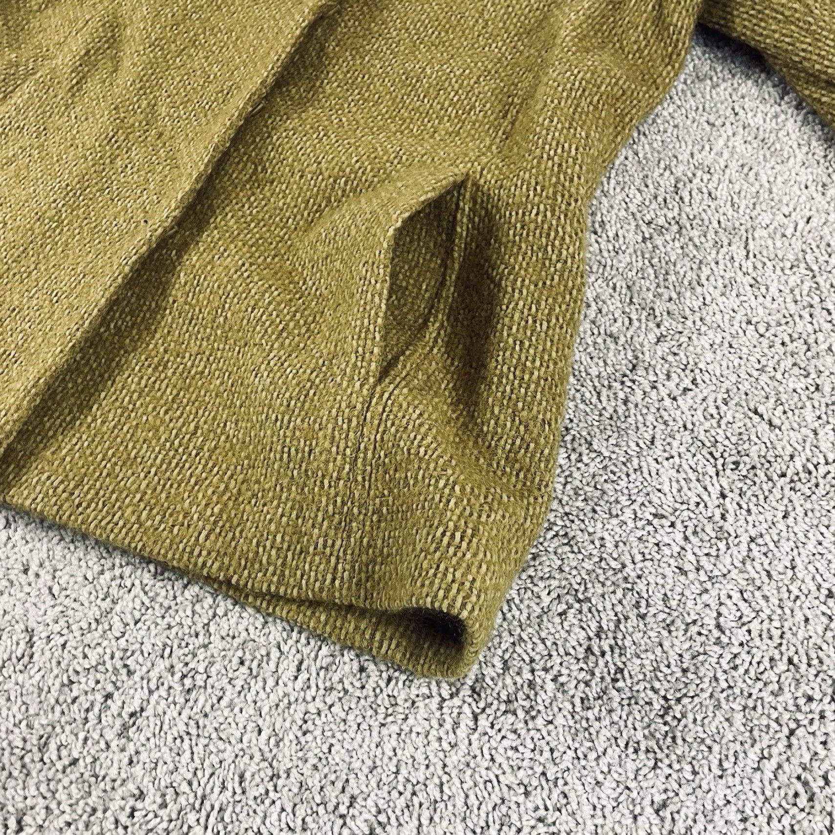 Eileen Fisher VINTAGE Eileen Fisher Jacket Women M Gold Wool Blazer Snap Knit Lined Pockets Textured Short Coat Size M / US 6-8 / IT 42-44 - 3 Thumbnail