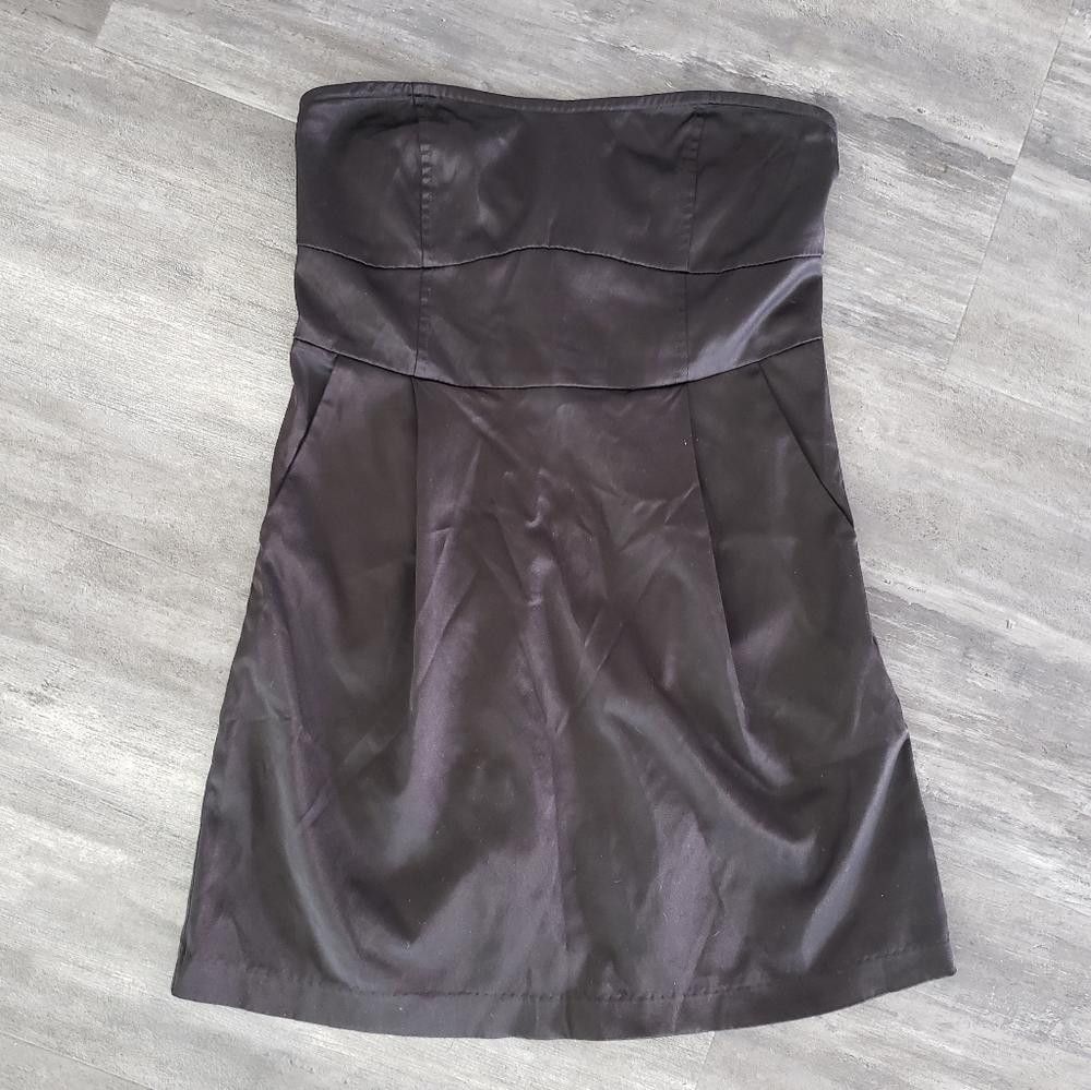 Designer Black Detailed Poetry Dressy Tube Mini Size S / US 4 / IT 40 - 1 Thumbnail