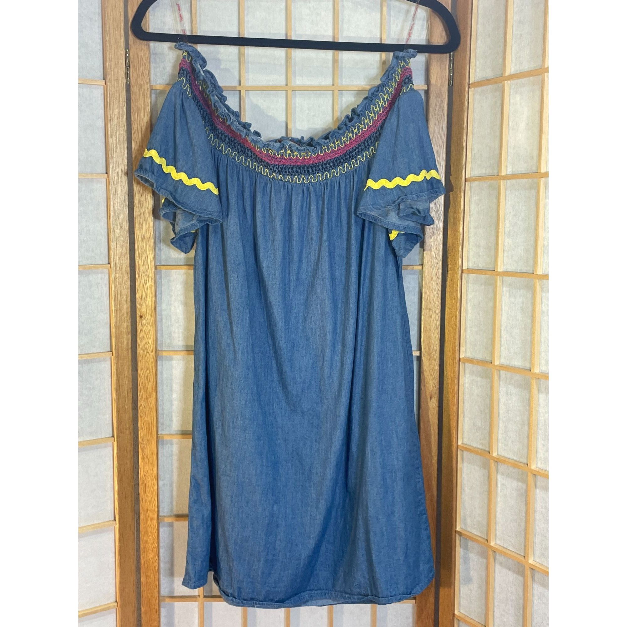 Anthropologie Anthro Flying Tomato Sm Chambray Minidress Size S / US 4 / IT 40 - 2 Thumbnail