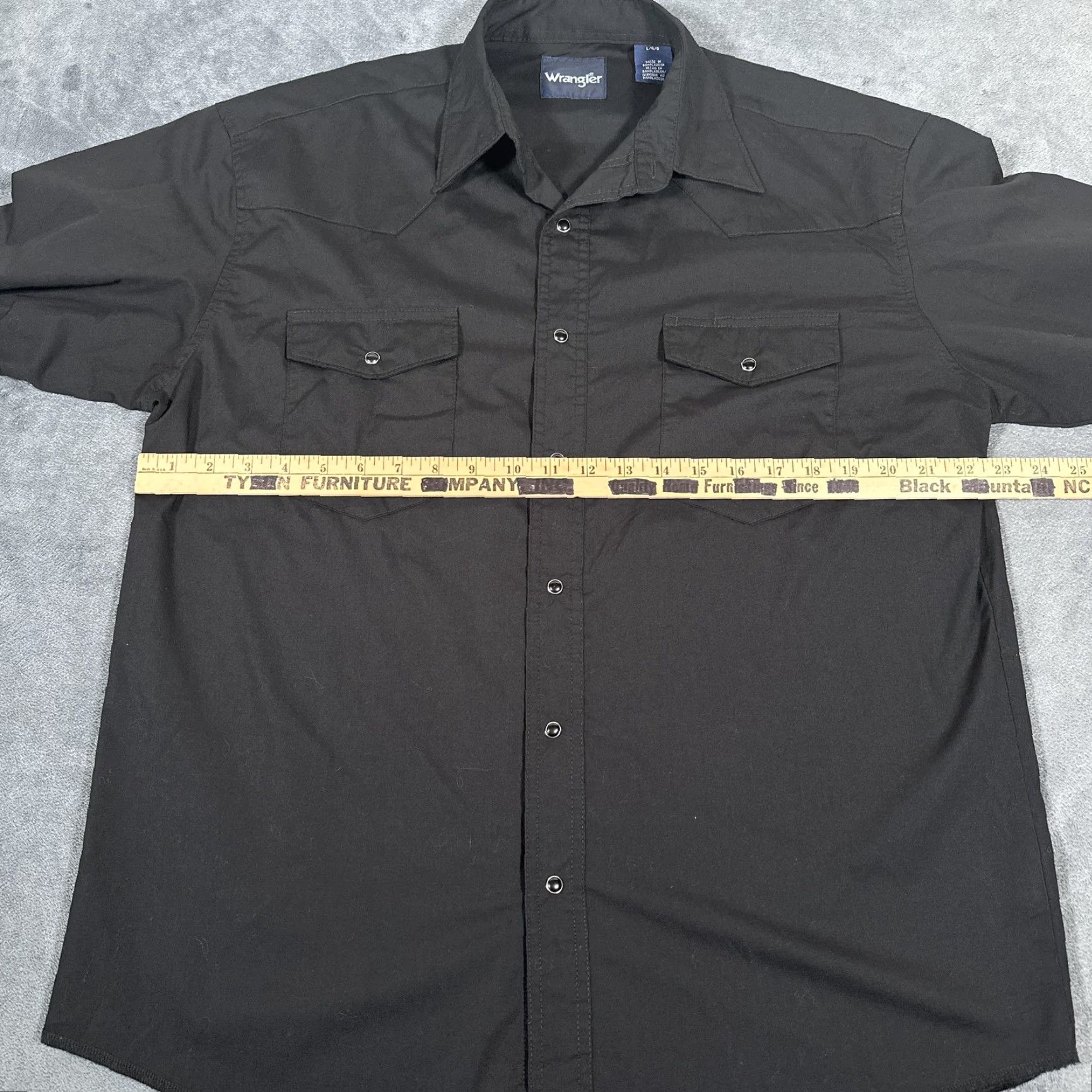 Wrangler Wrangler Shirt Western Black Mens Large Snap Front Long Sleeve 71105BK Size US L / EU 52-54 / 3 - 4 Thumbnail
