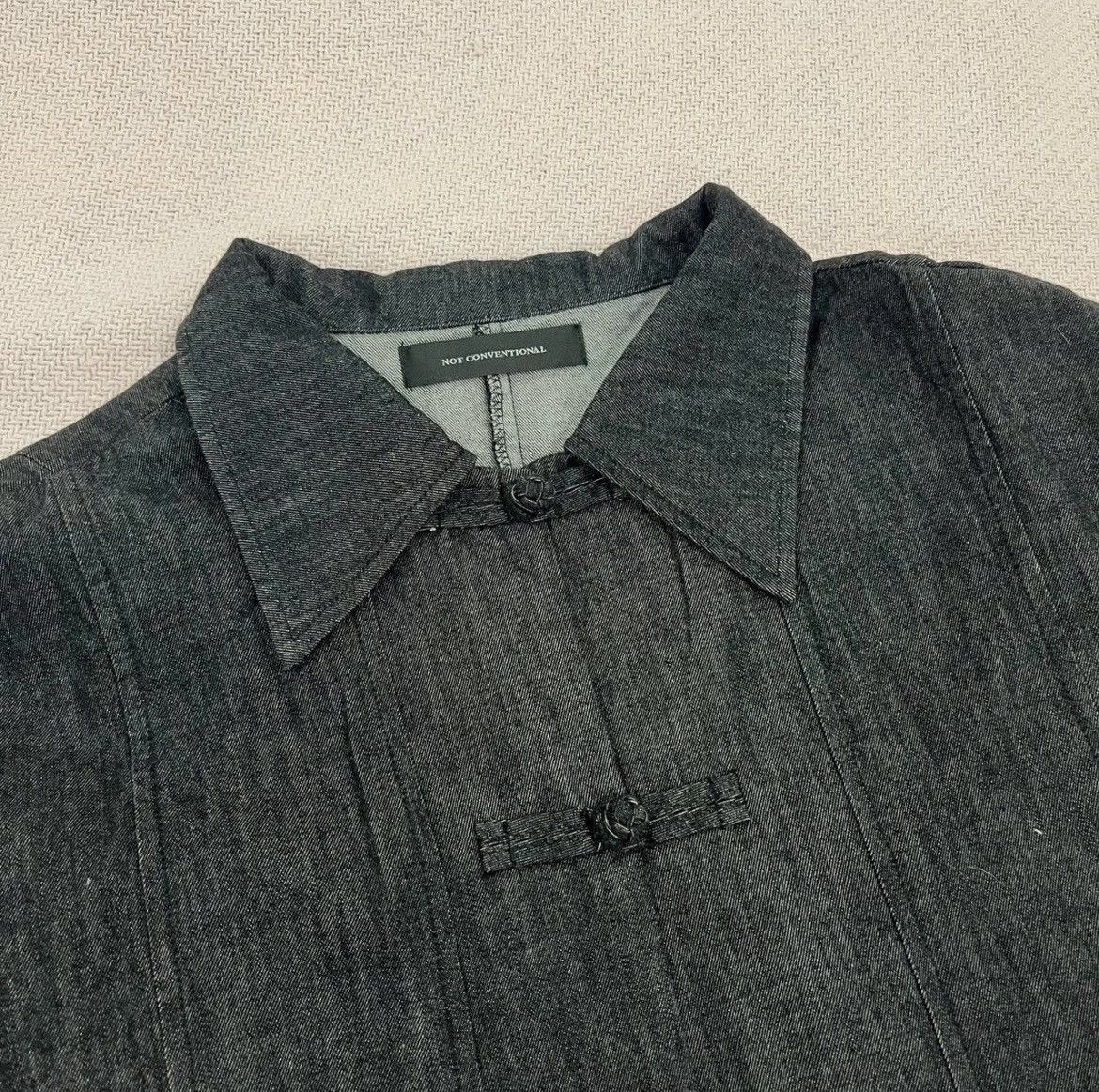 Japanese Brand NOT CONVENTIONAL Denim China Shirt Jacket Size US M / EU 48-50 / 2 - 4 Thumbnail