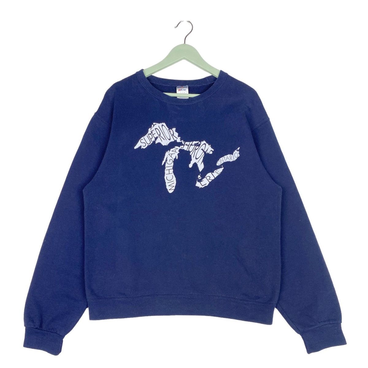 Jerzees Superior Michigan Maps Sweatshirt Crewneck Pullover Jumper Size US M / EU 48-50 / 2 - 1 Thumbnail