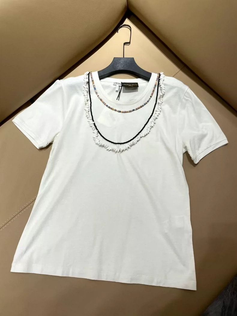 Loewe LOEWE Short sleeve polo, silk + satin + cotton linen high Size L / US 10 / IT 46 - 3 Thumbnail