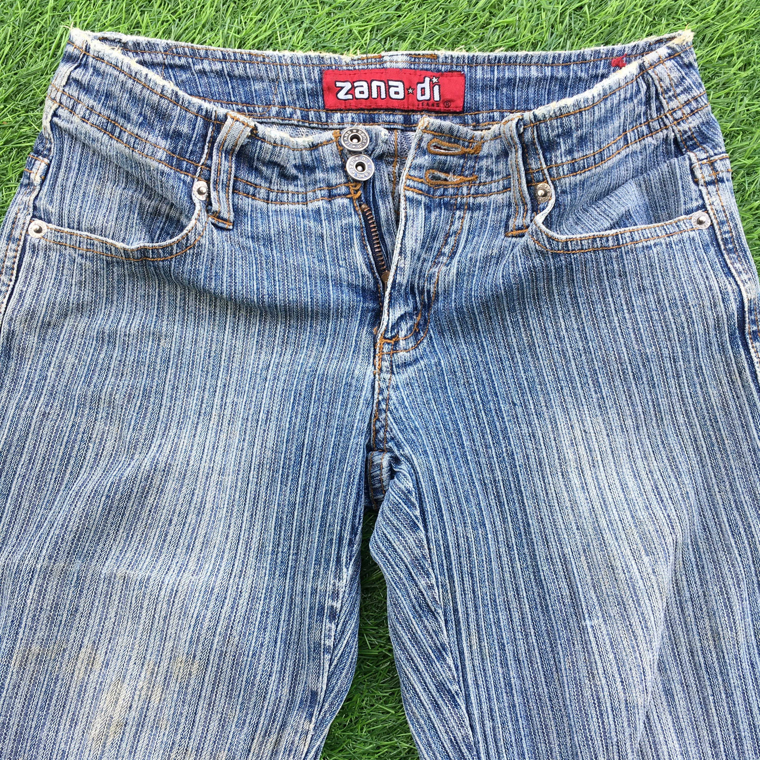 Designer × Jean Zana di Low Waisted Split Hem Flared Jeans D-1031 Size 23" - 3 Thumbnail