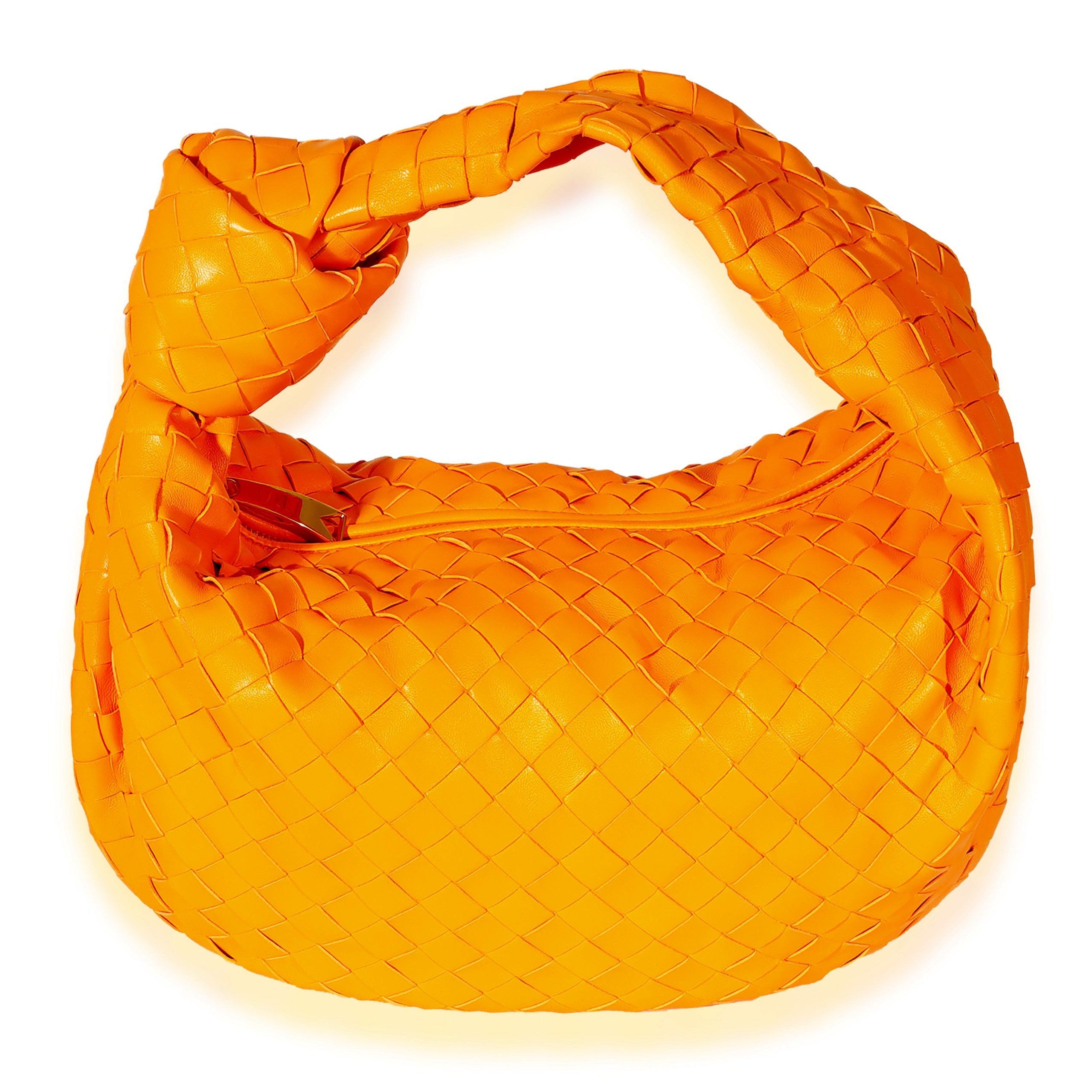 image of Bottega Veneta Orange Intrecciato Leather Jodie, Women's