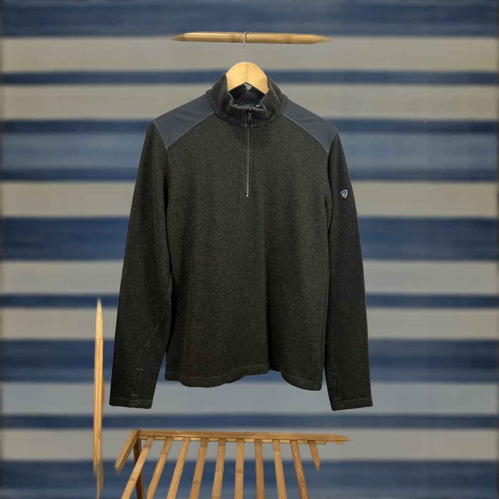 Vintage Kuhl Men's M OD Green Wool Blend Chianti Fleece 1/4 Zip Outdoor Sweater Size US M / EU 48-50 / 2 - 1 Thumbnail