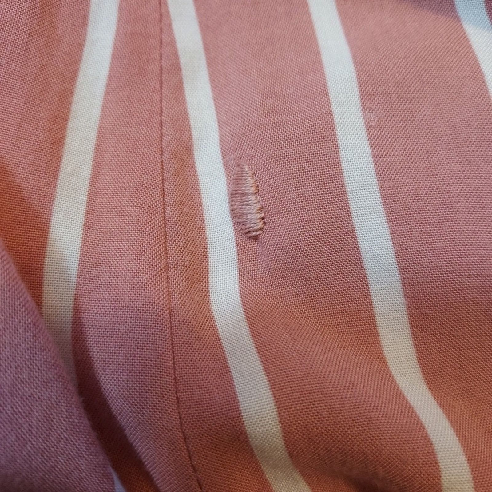 Other Papaya Pink White Stripe Paper Bag Drawstring Wide Pants Size 34" / US 12 / IT 48 - 6 Thumbnail