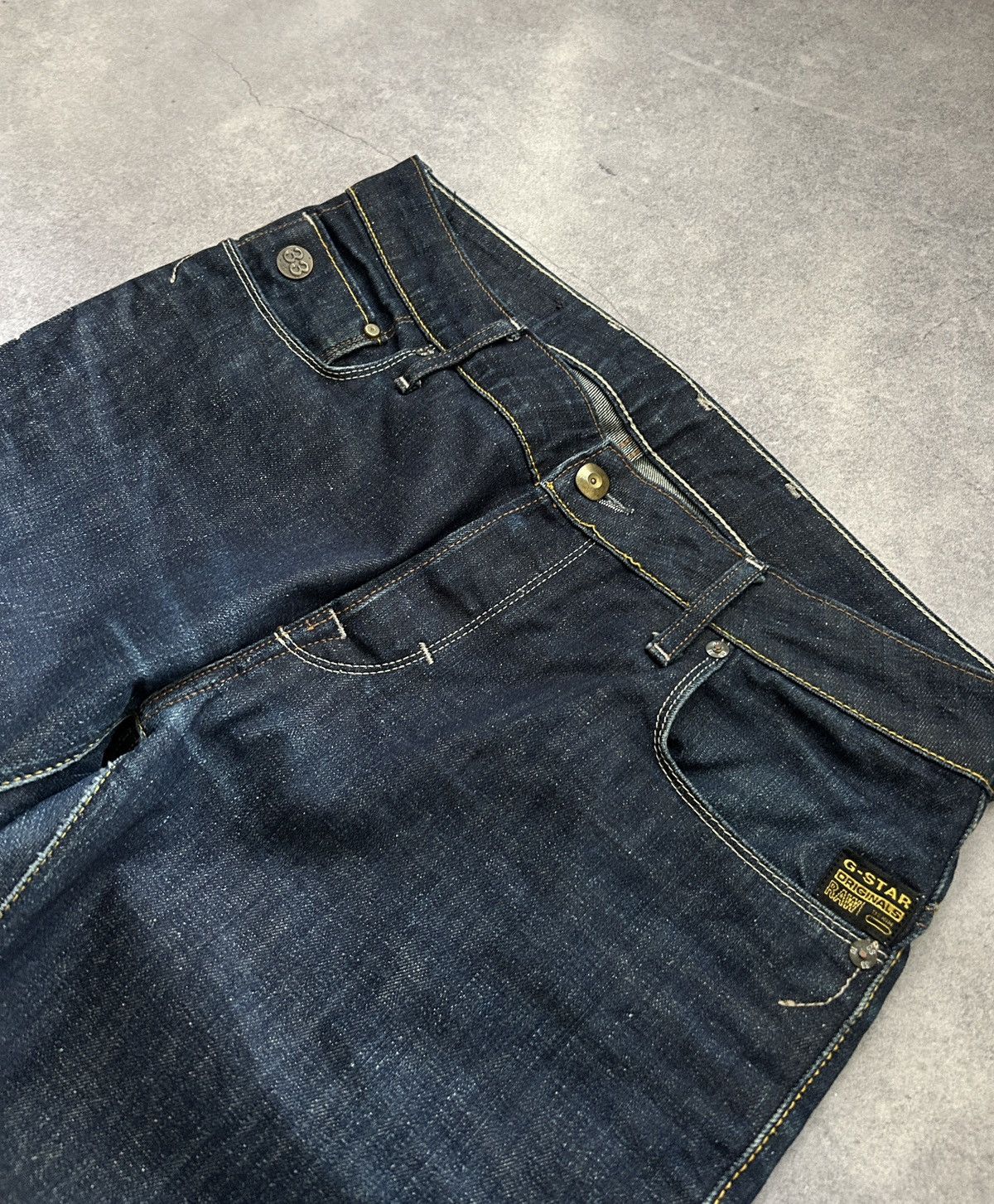 G-Star G star Raw Selvage Dark blue jeans mens 34/34 Size US 34 / EU 50 - 6 Thumbnail