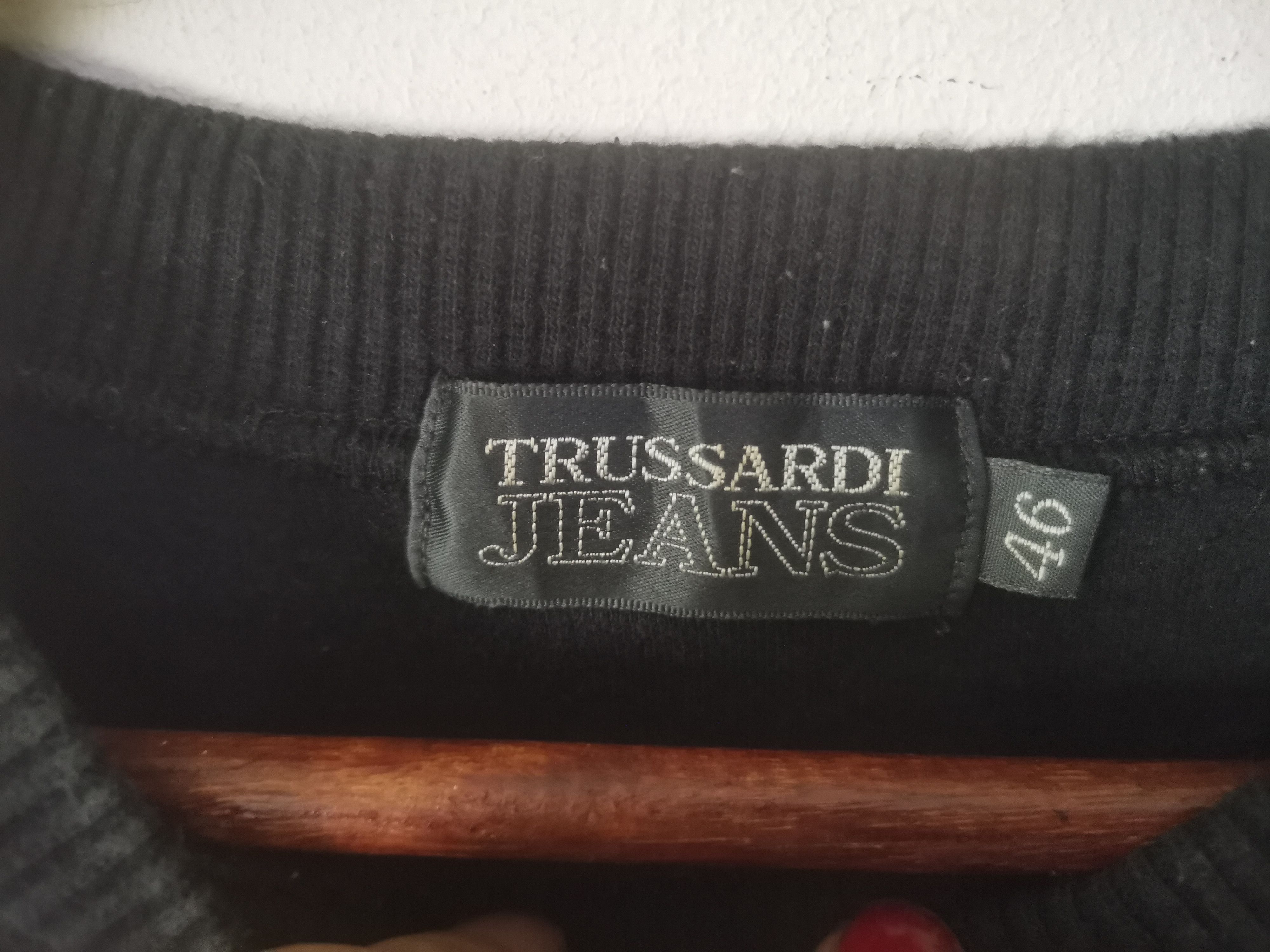 Trussardi × Vintage Rare Trussardi Jeans sweatshirt black colour Size US M / EU 48-50 / 2 - 4 Thumbnail