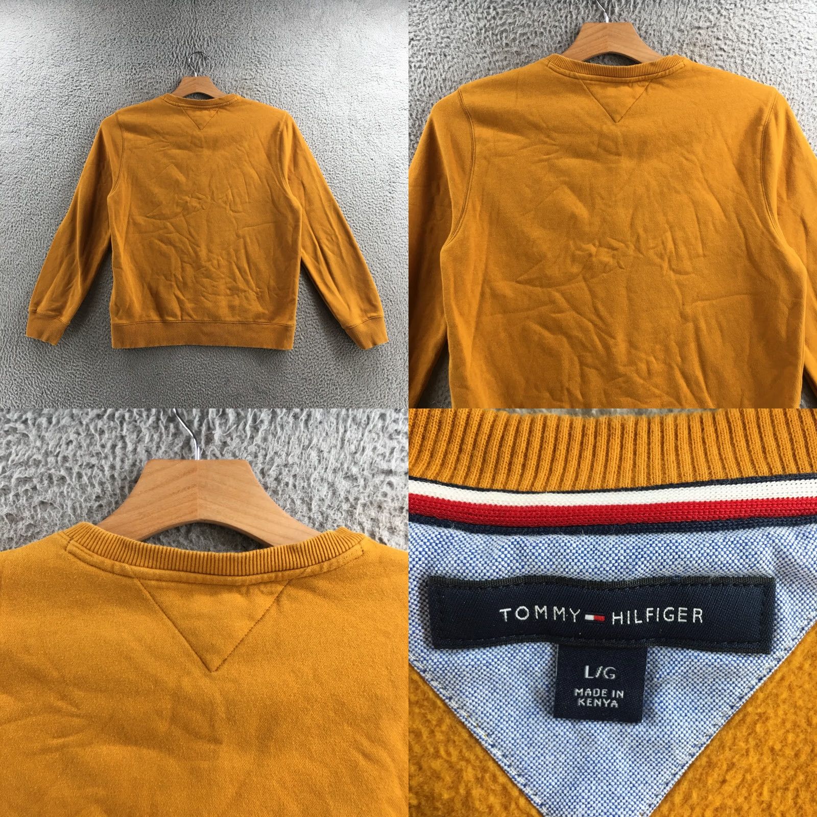 Tommy Hilfiger Tommy Hilfiger Sweatshirt Mens L Crew neck Mustard Yellow Flag Logo Pullover Size US L / EU 52-54 / 3 - 8 Thumbnail