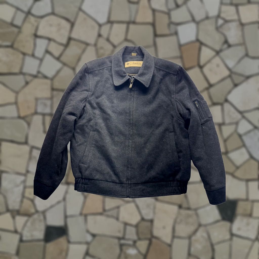Vintage Columbia Mens Bomber Jacket Wool Blend Gray L Zipper Front Pockets Outdoor Winter Fall Spring Size US L / EU 52-54 / 3 - 1 Thumbnail