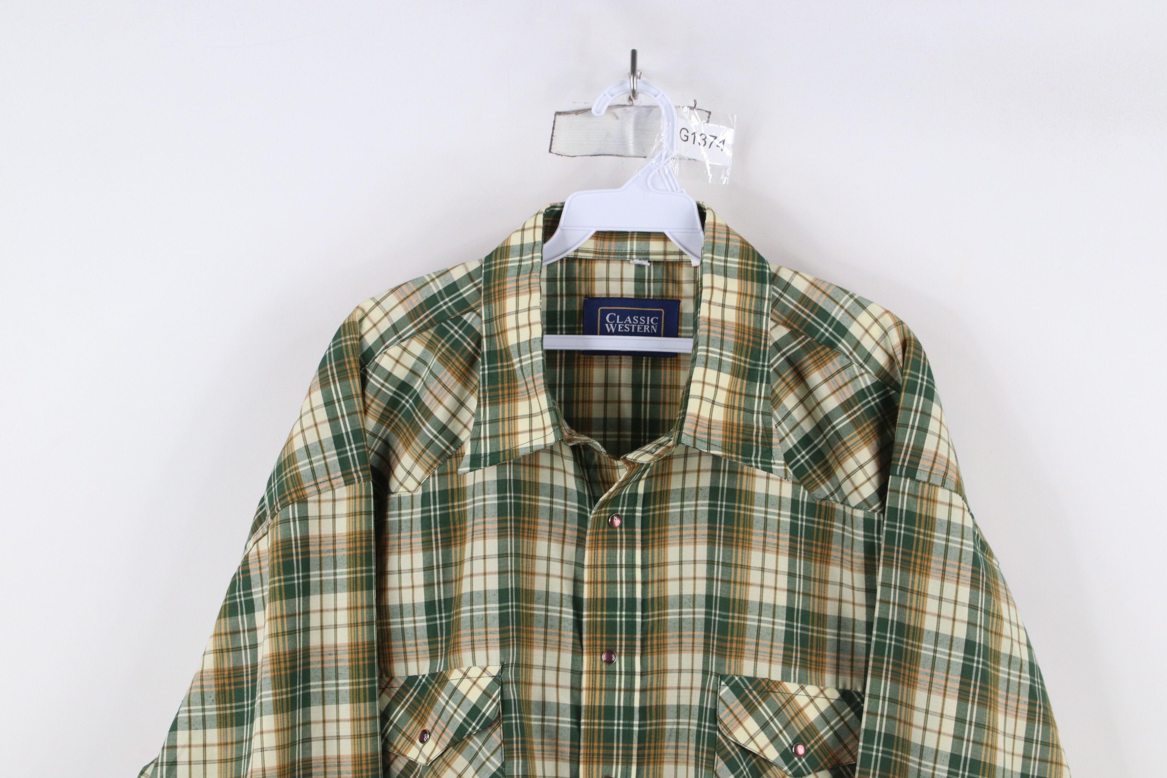 Vintage Vintage 90s Streetwear Rodeo Cowboy Snap Button Shirt Plaid Size US XXL / EU 58 / 5 - 2 Thumbnail