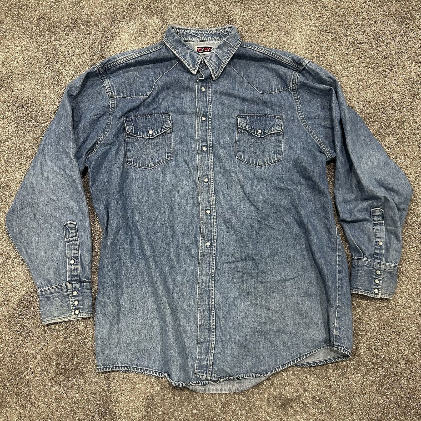 Big Mac Vtg Big Mac Denim Pearl Snap Western Shirt Mens Sz 2XL TALL Size US XXL / EU 58 / 5 - 1 Thumbnail