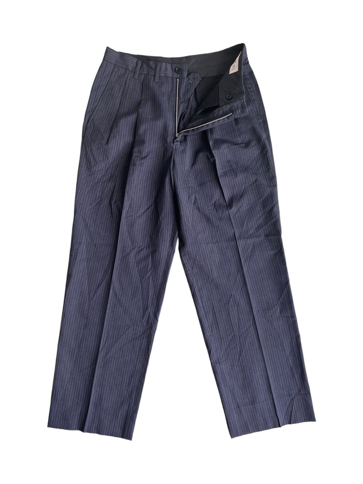Comme des Garcons Homme 1990s Tete Homme 🇯🇵 Classic Stripe Gabardine Trouser Pants Size US 30 / EU 46 - 1 Thumbnail