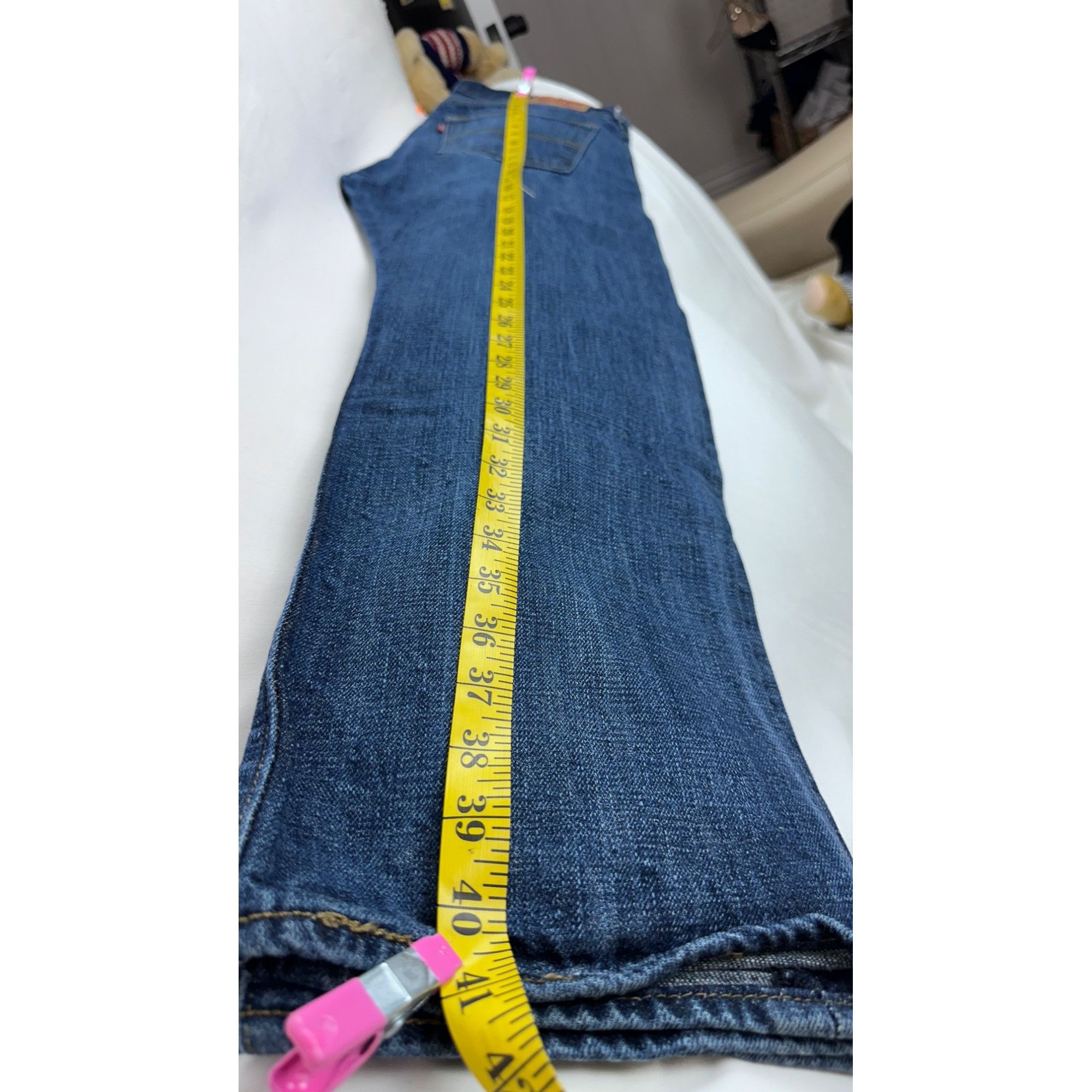 Levi's Levis 501 Jeans Mens W34 L32 Original Blue Denim Straight Fi Size US 34 / EU 50 - 5 Thumbnail