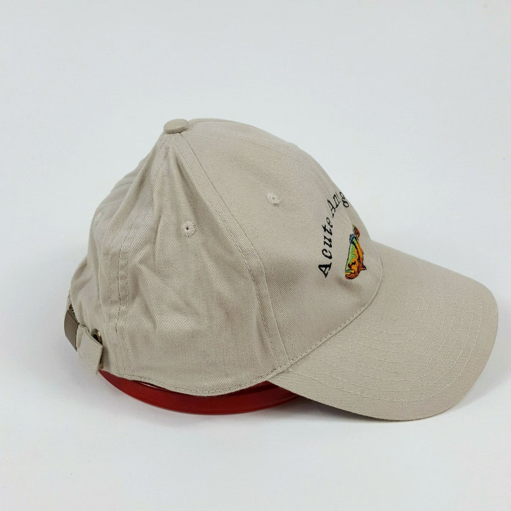 Dacute VINTAGE HeadToToe Acute Angling Baseball Cap Hat Beige Cotton Embroidered Fish 90s Outdoor Adjustable Mens Cap Size ONE SIZE - 5 Thumbnail