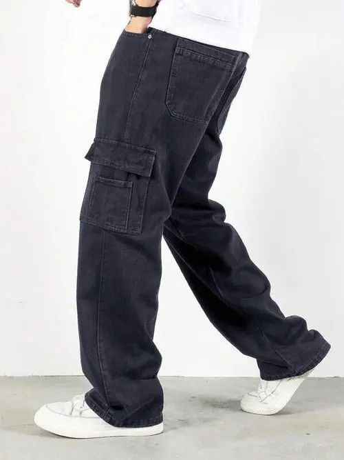 Jean Cargo Pocket Denim Jeans Straight fit Size US 32 / EU 48 - 4 Thumbnail