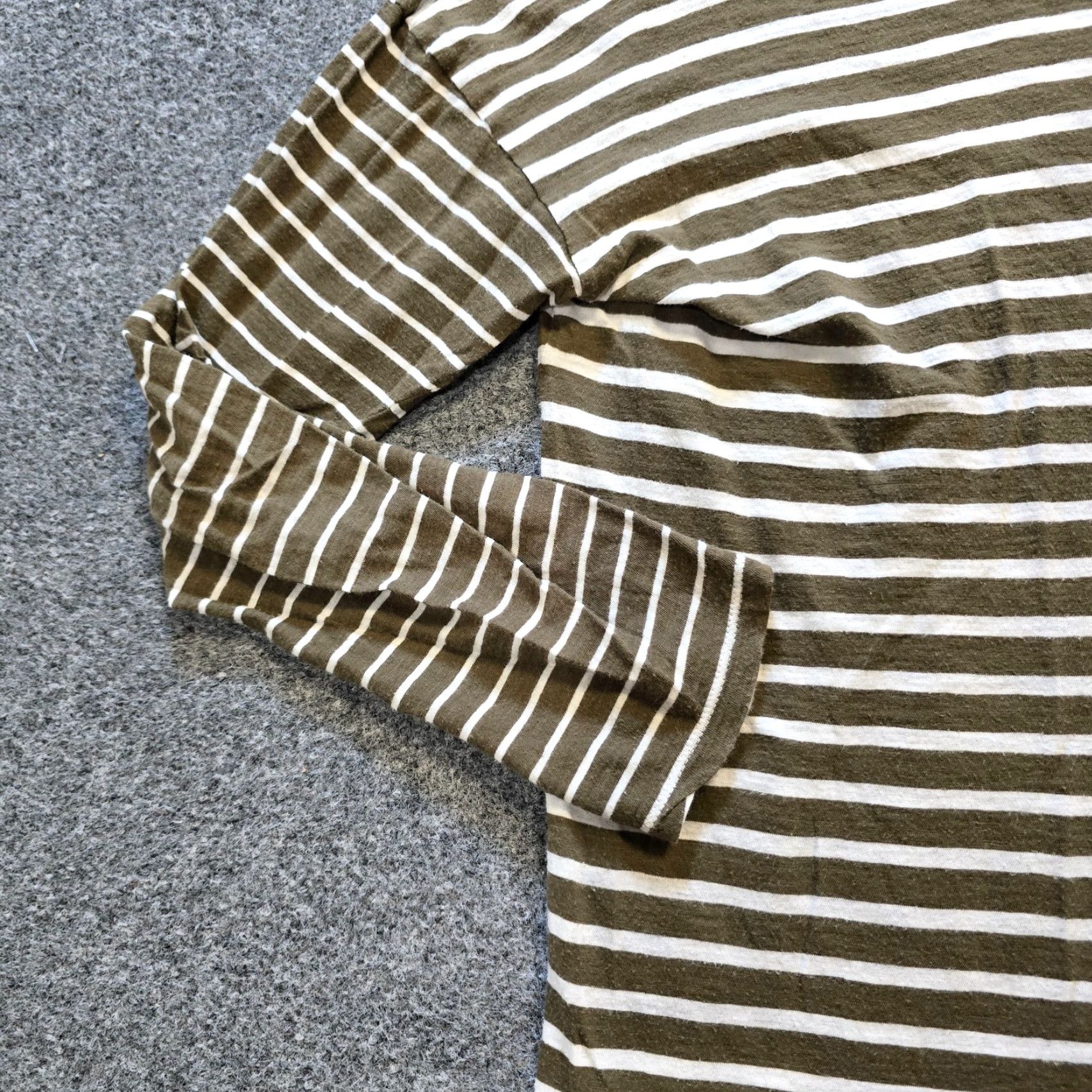 Vince Vince Top Womens Size S Green Striped Long Sleeve Stretch Casual Shirt Size S / US 4 / IT 40 - 4 Thumbnail